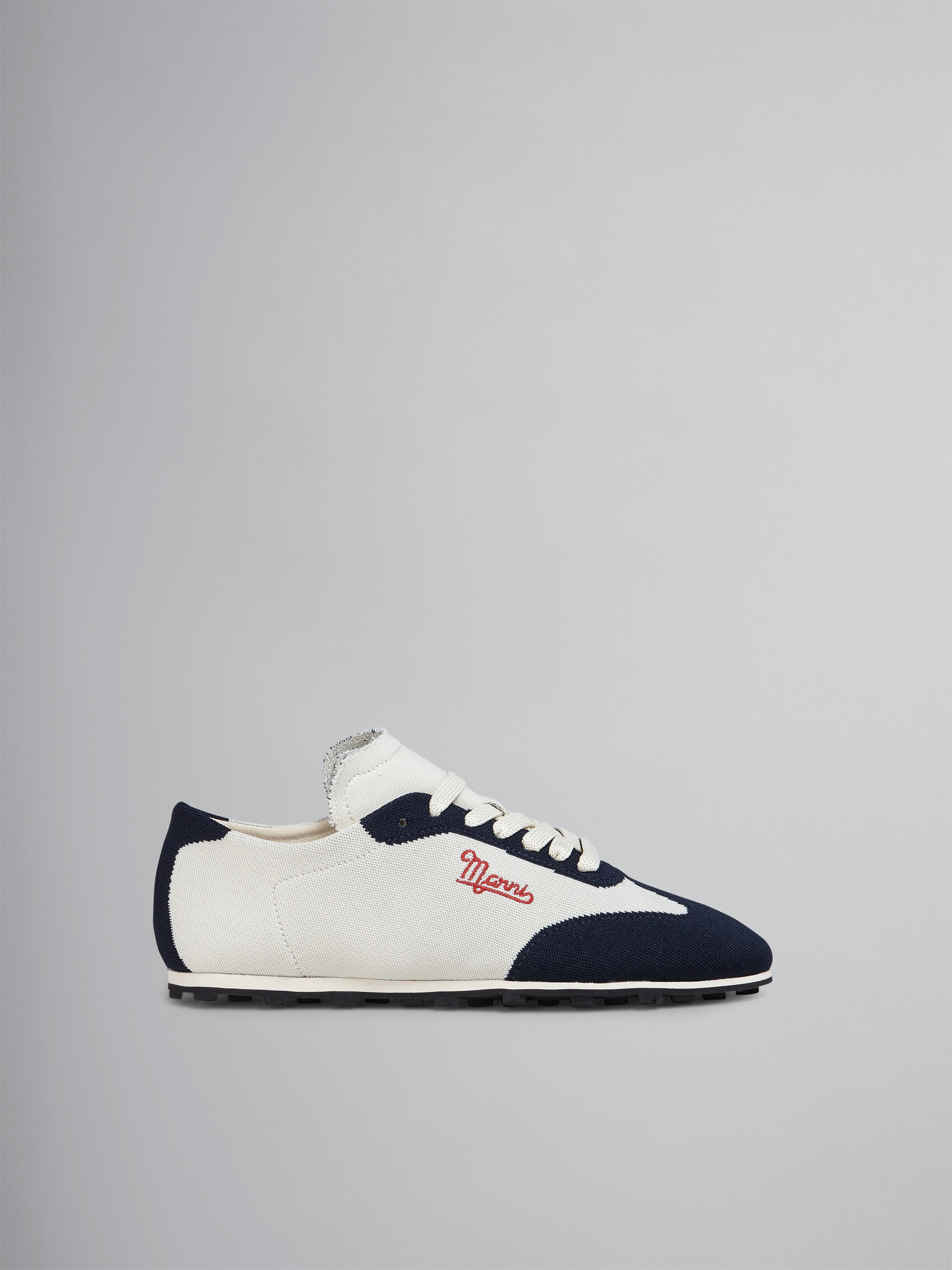 Zapatilla PEBBLE de jacquard elástico beige y azul - Sneakers - Image 1
