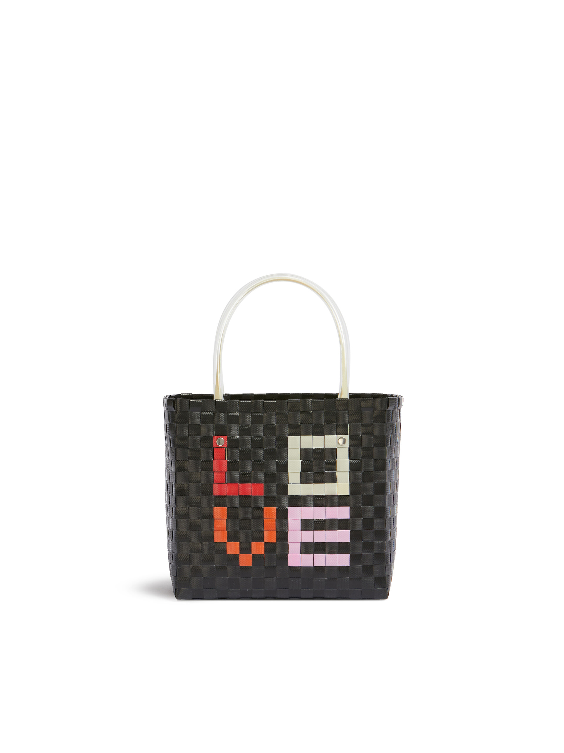 ブラック(ブラックハート) MARNI MARKET LOVE MINI BASKET BAG - ショッピングバッグ - Image 3