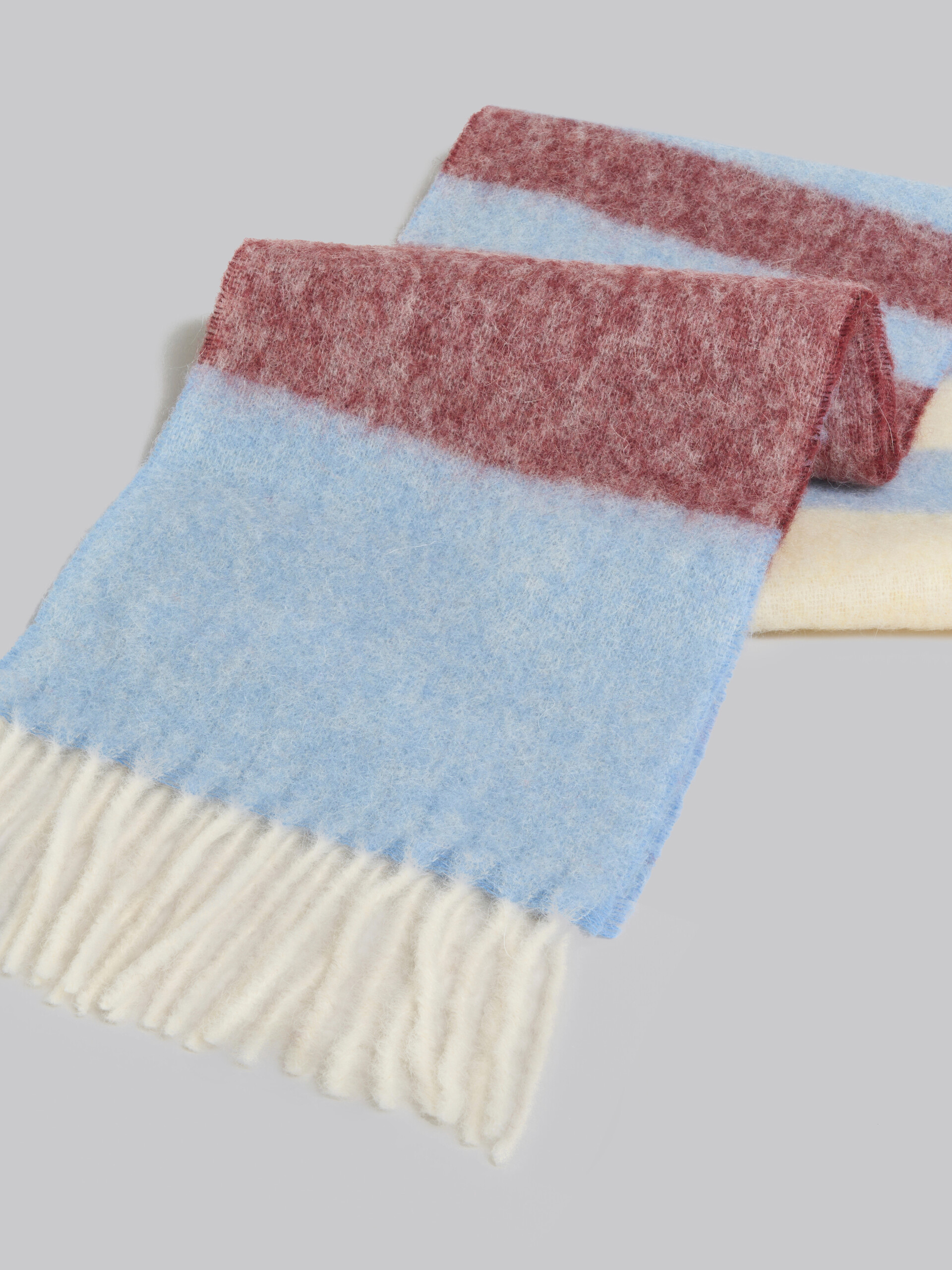 Blue striped mohair scarf - Scarves - Image 4