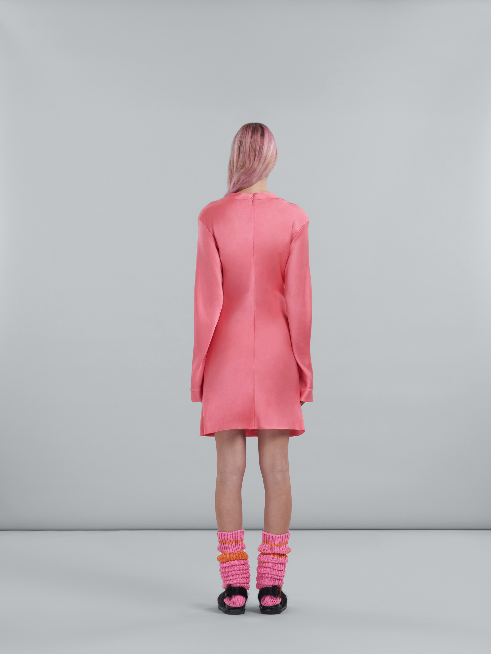 Pink crêpe satin mini dress - Dresses - Image 3