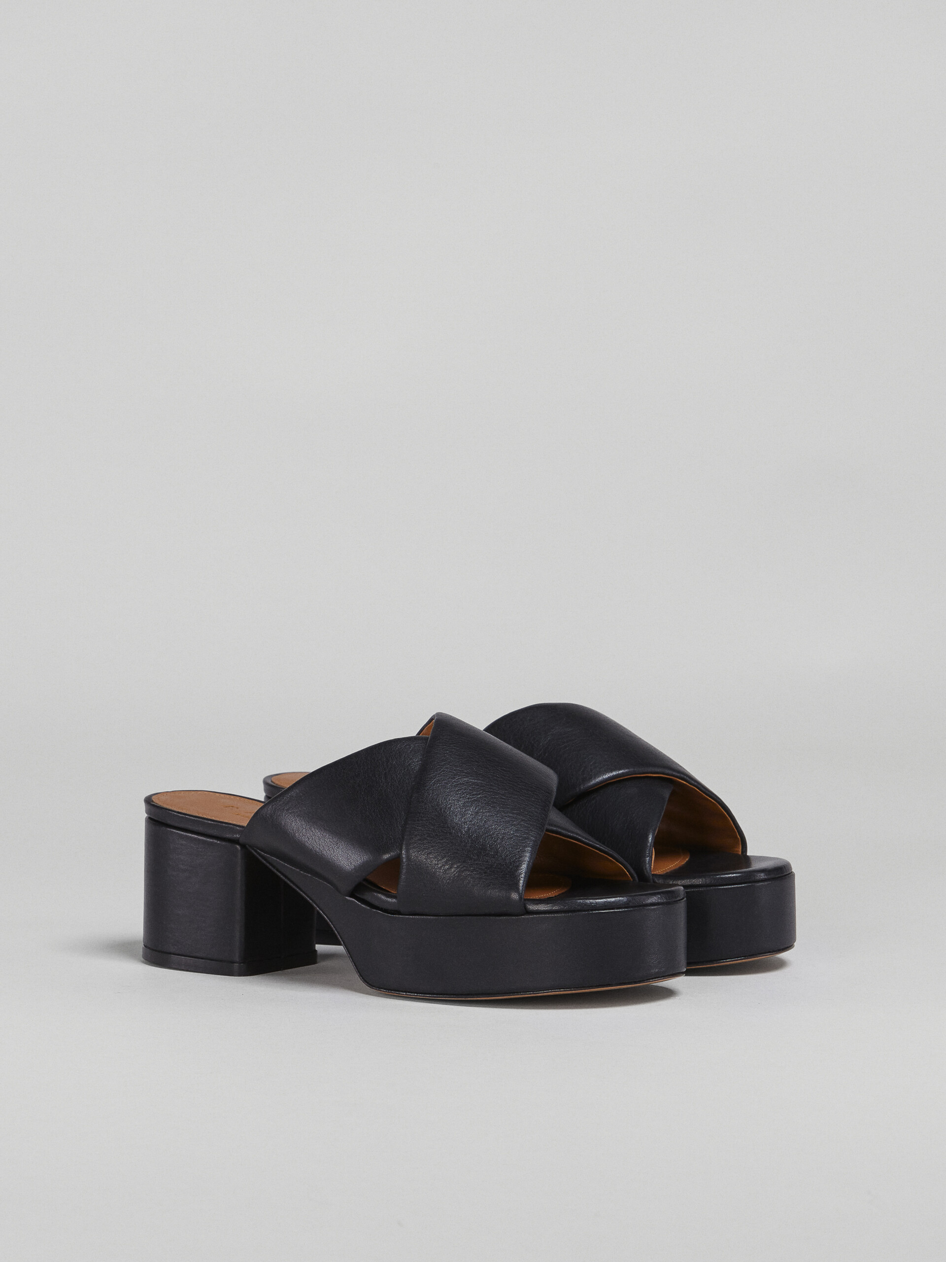 Black vegetable-tanned leather sandal - Sandals - Image 2