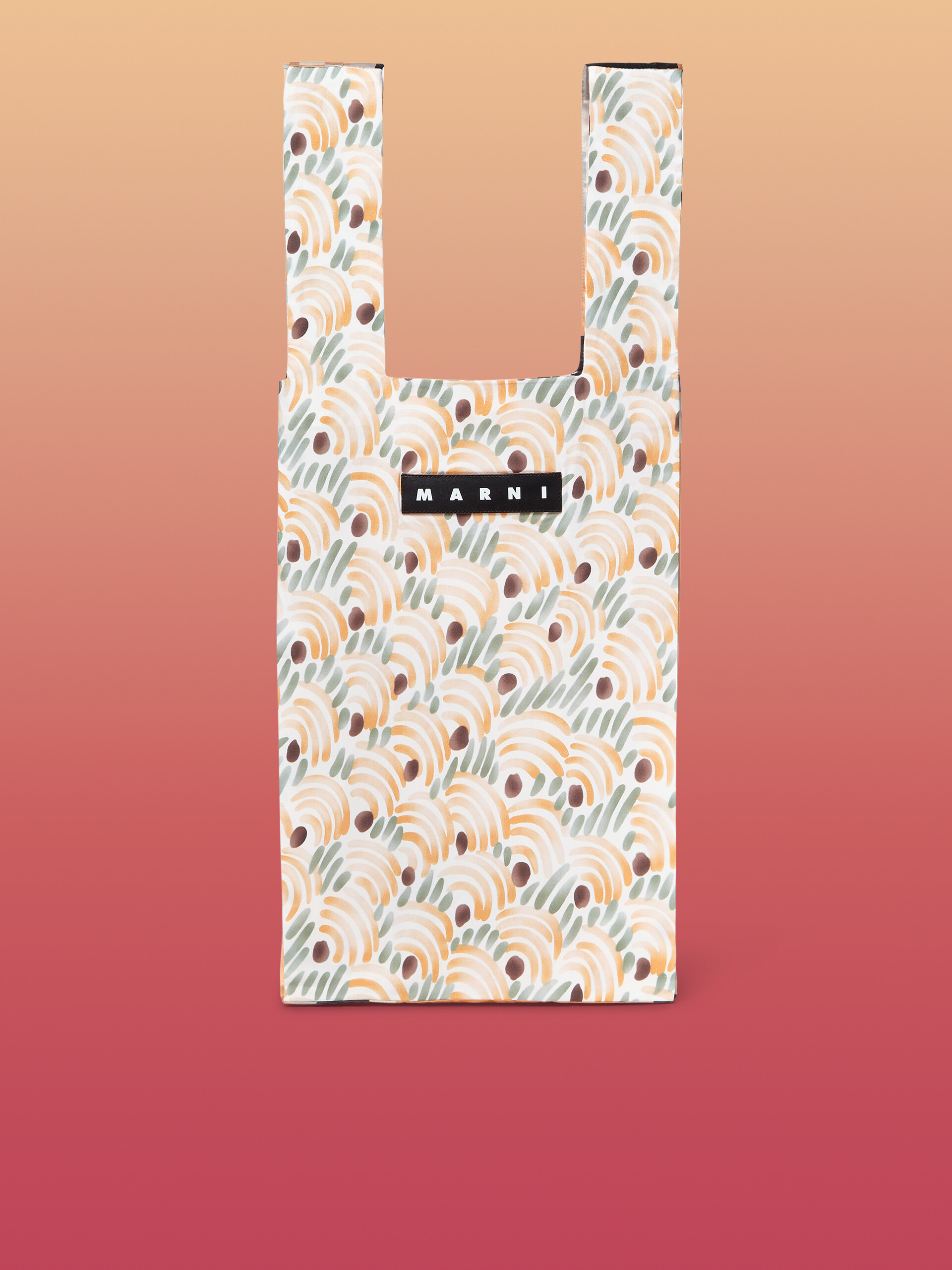 MARNI MARKET cotton shopping bag with abstract and pixel print - Bags - Image 1