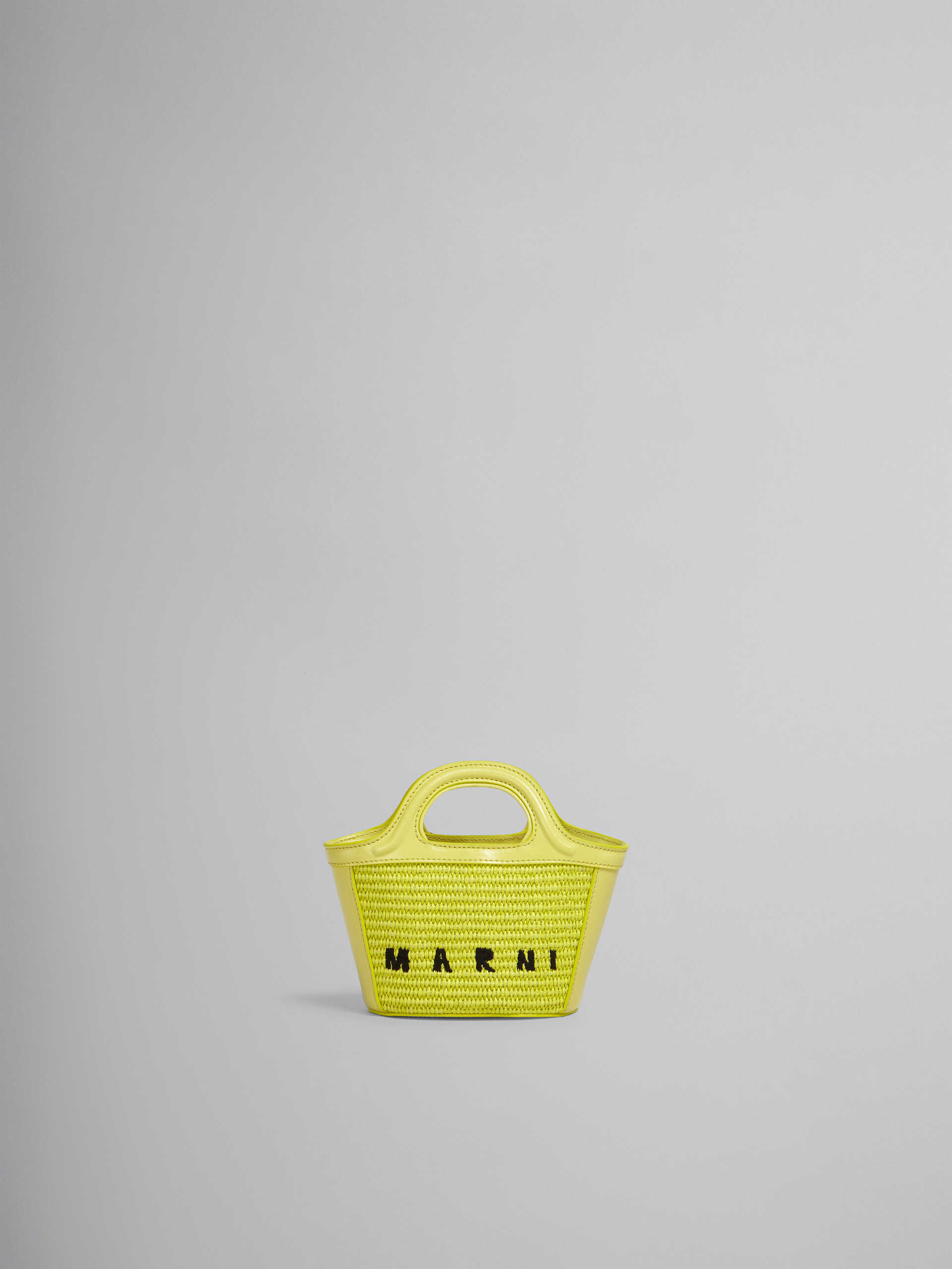 TROPICALIA micro bag in yellow leather and raffia - Handbag - Image 1
