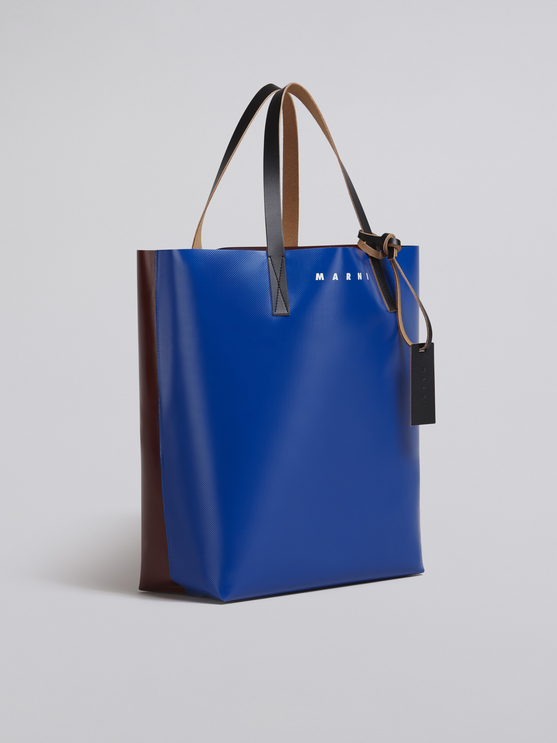 North-south bi-coloured bordeaux and blue TRIBECA PVC shopping bag - Shopping Bags - Image 5