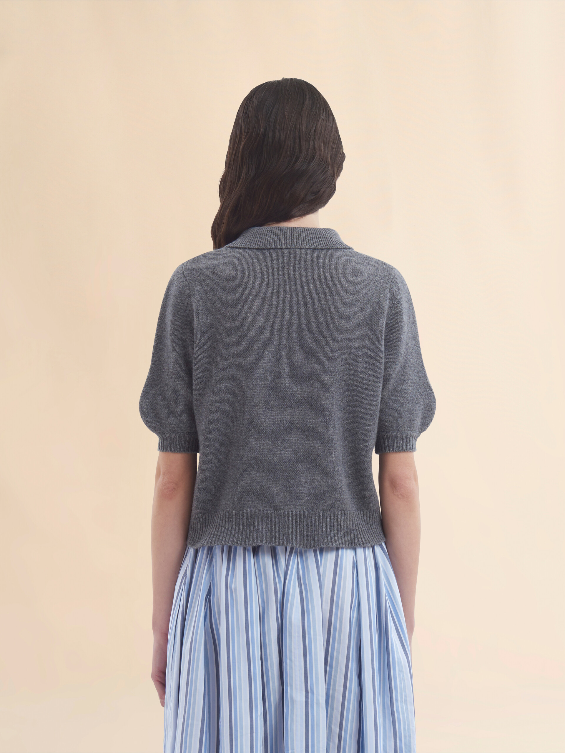 Grey cashmere polo jumper with Marni patch - Shirts - Image 3