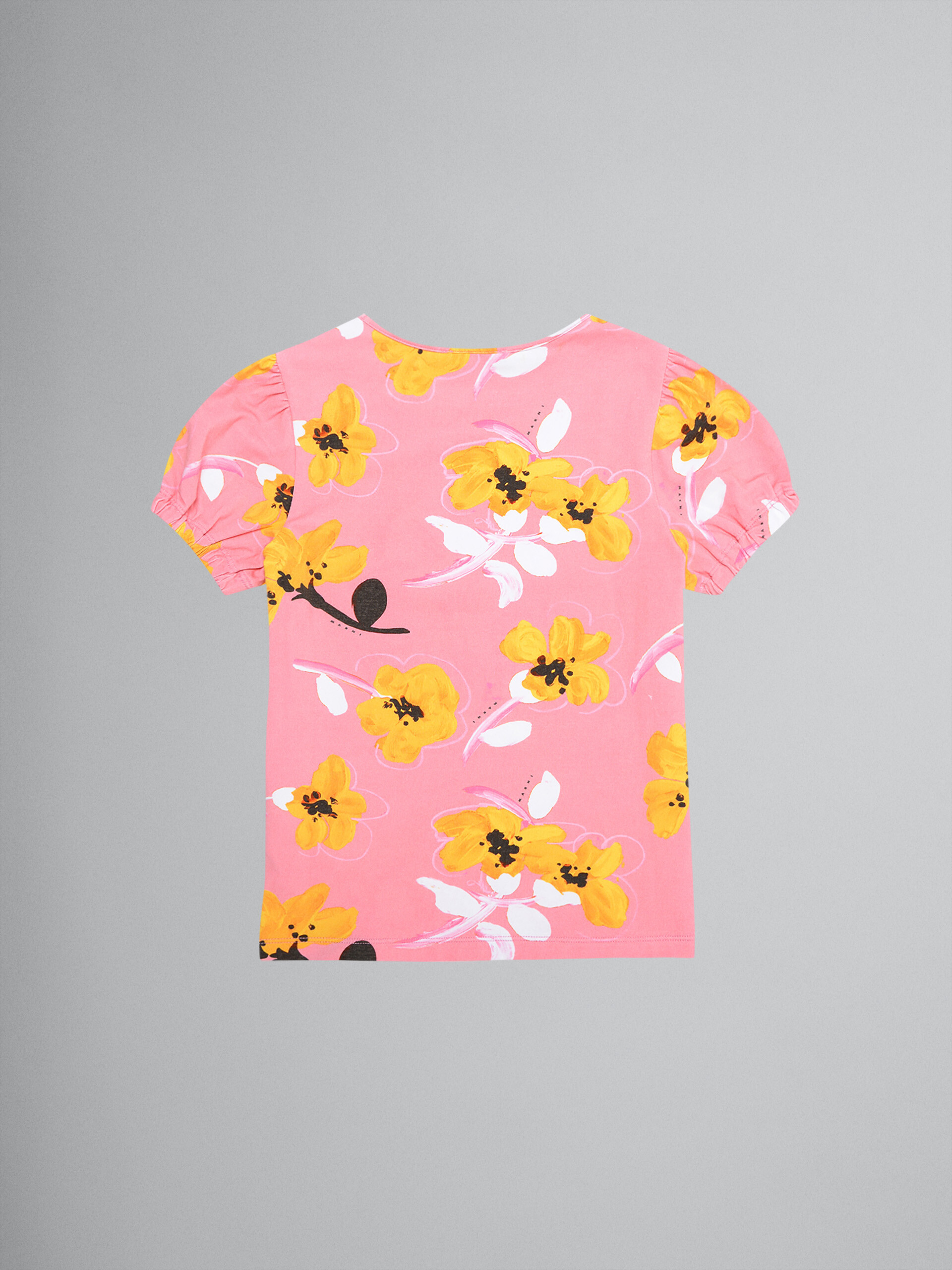 Camiseta de jersey de algodón elástico con estampado Fiore - Camisetas - Image 2