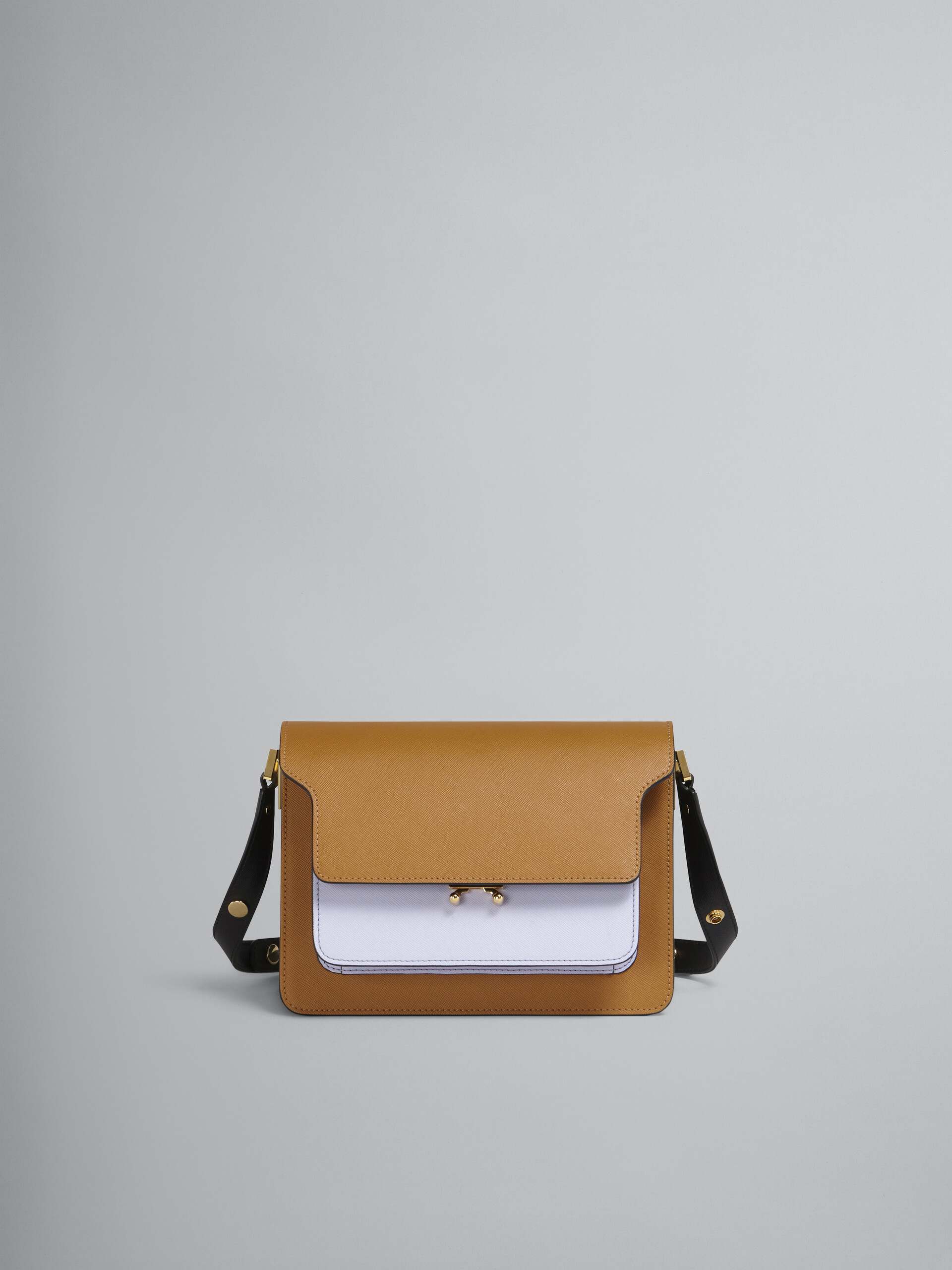 TRUNK bag in saffiano marrone lilla e nero - Borse a spalla - Image 1