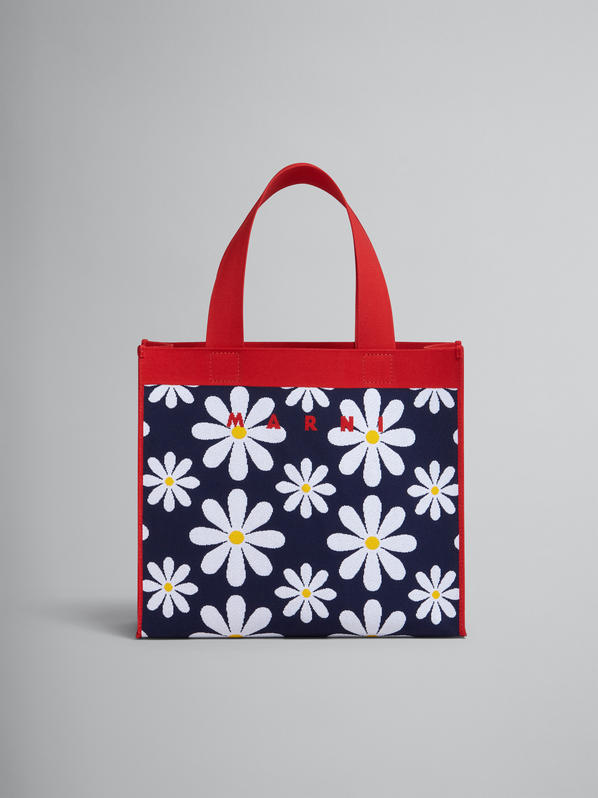 Daisy print knit shopping bag - Shopping Bags - Image 1
