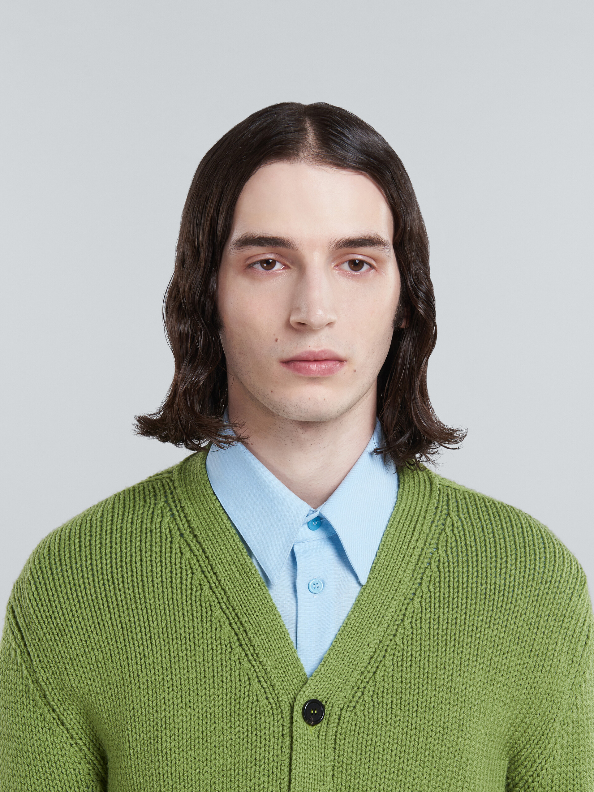 Green wool cardigan - Pullovers - Image 4
