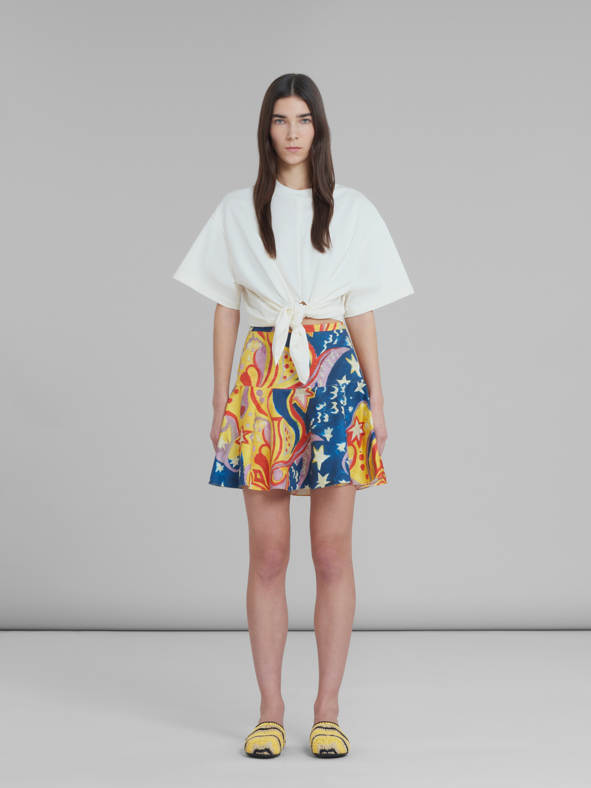 Marni x No Vacancy Inn - Cotton flounce skirt with Galactic Paradise print - Skirts - Image 2