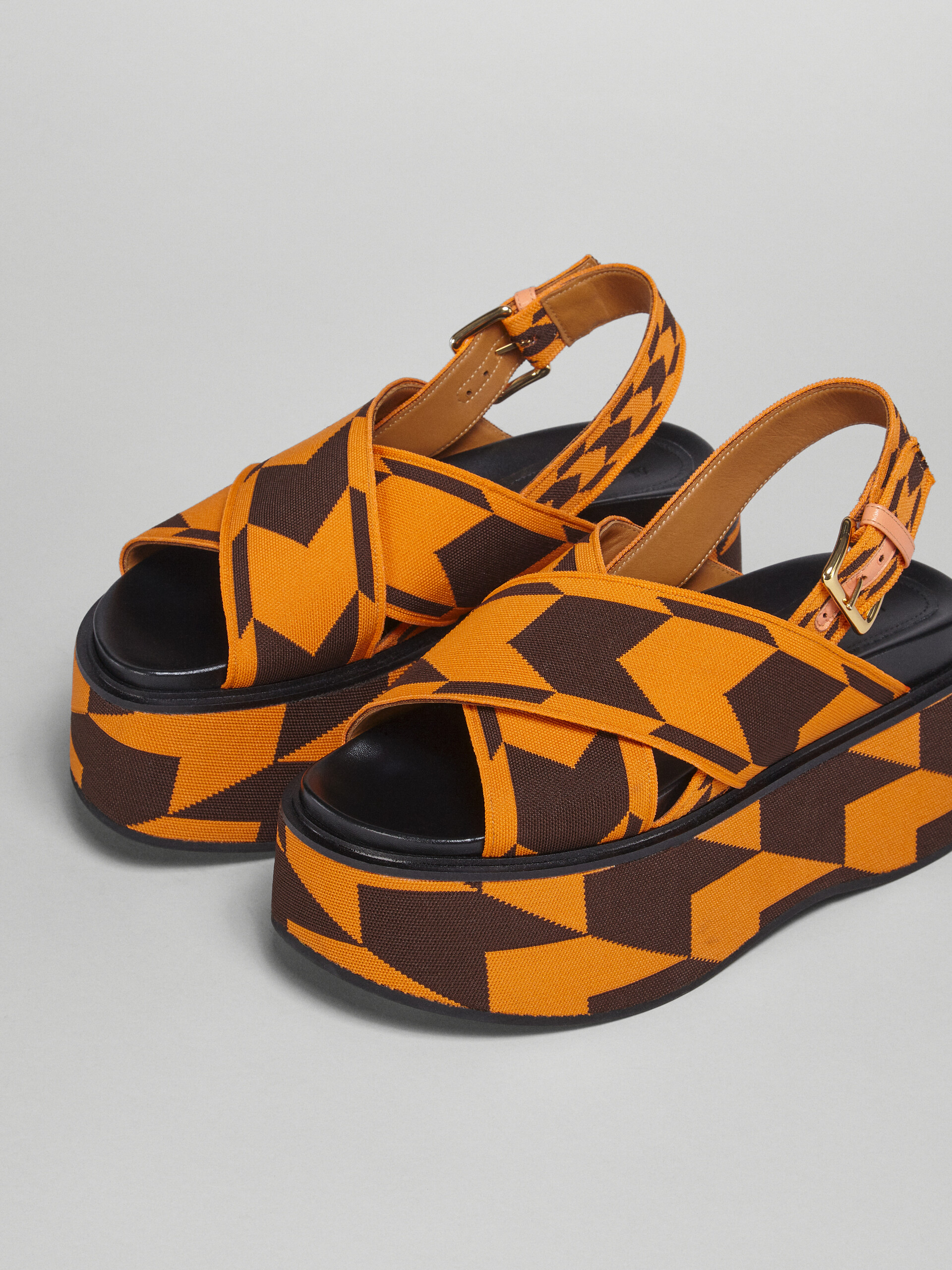 Houndstooth jacquard wedge sandal - Sandals - Image 5