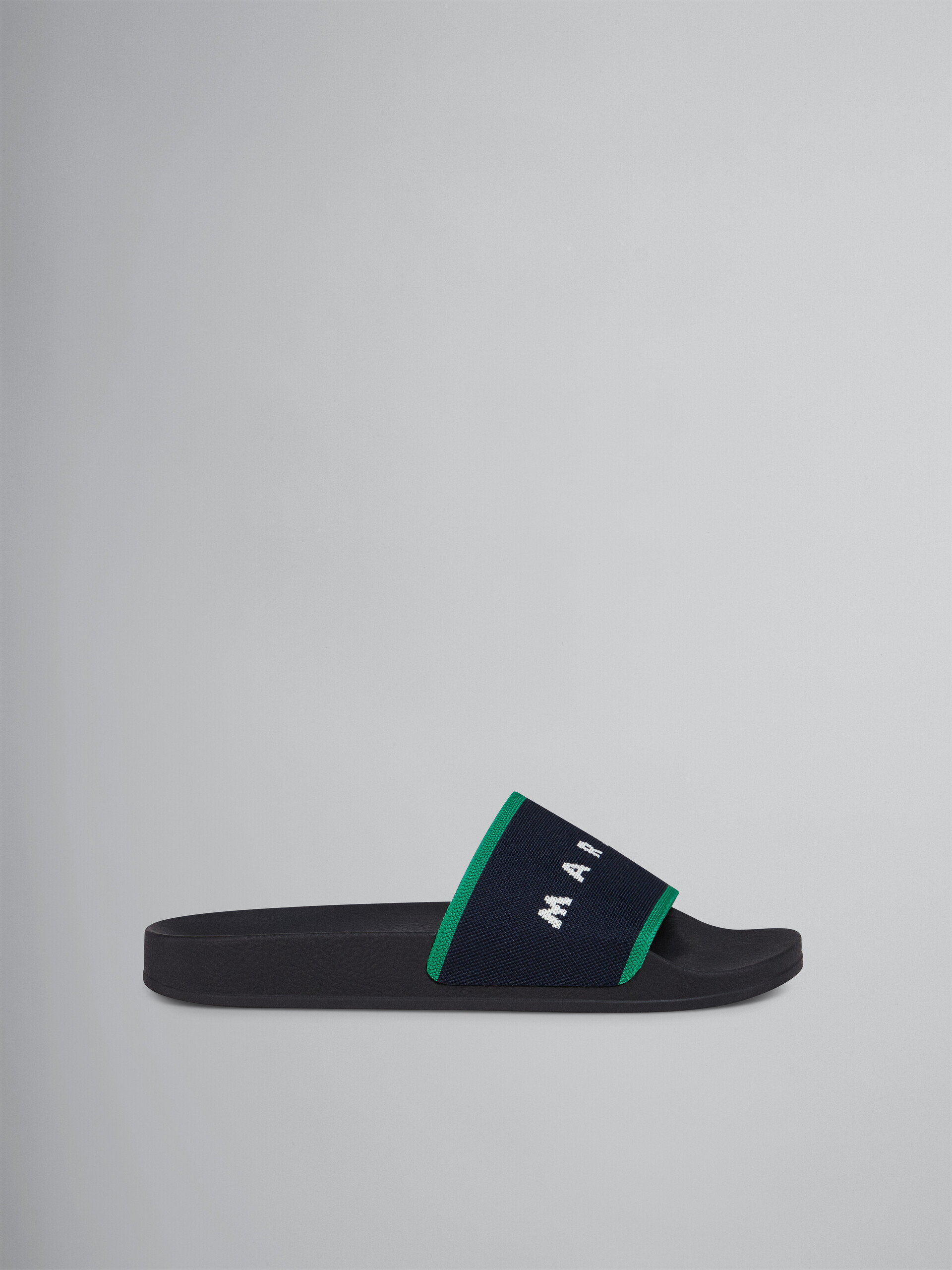 Blueblack and green stretch logo jacquard slide - Sandals - Image 1