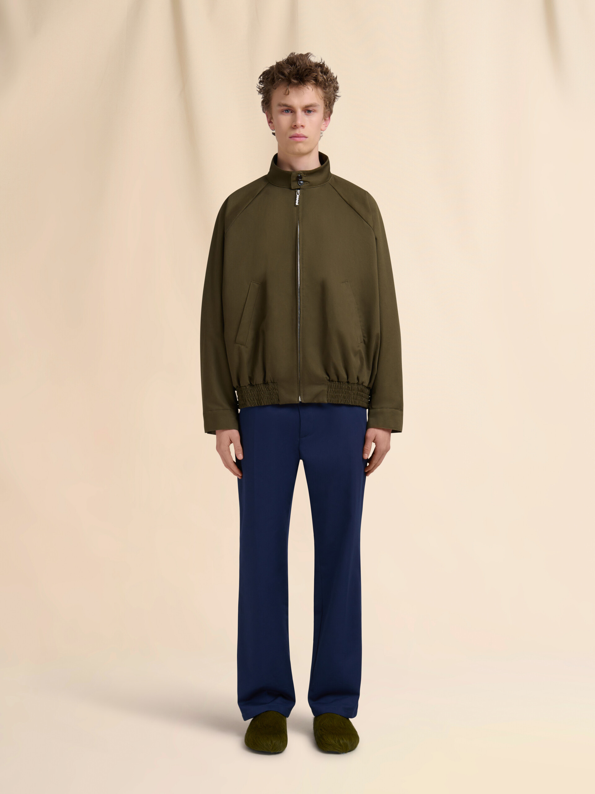 Deep green organic gabardine bomber jacket - Jackets - Image 2