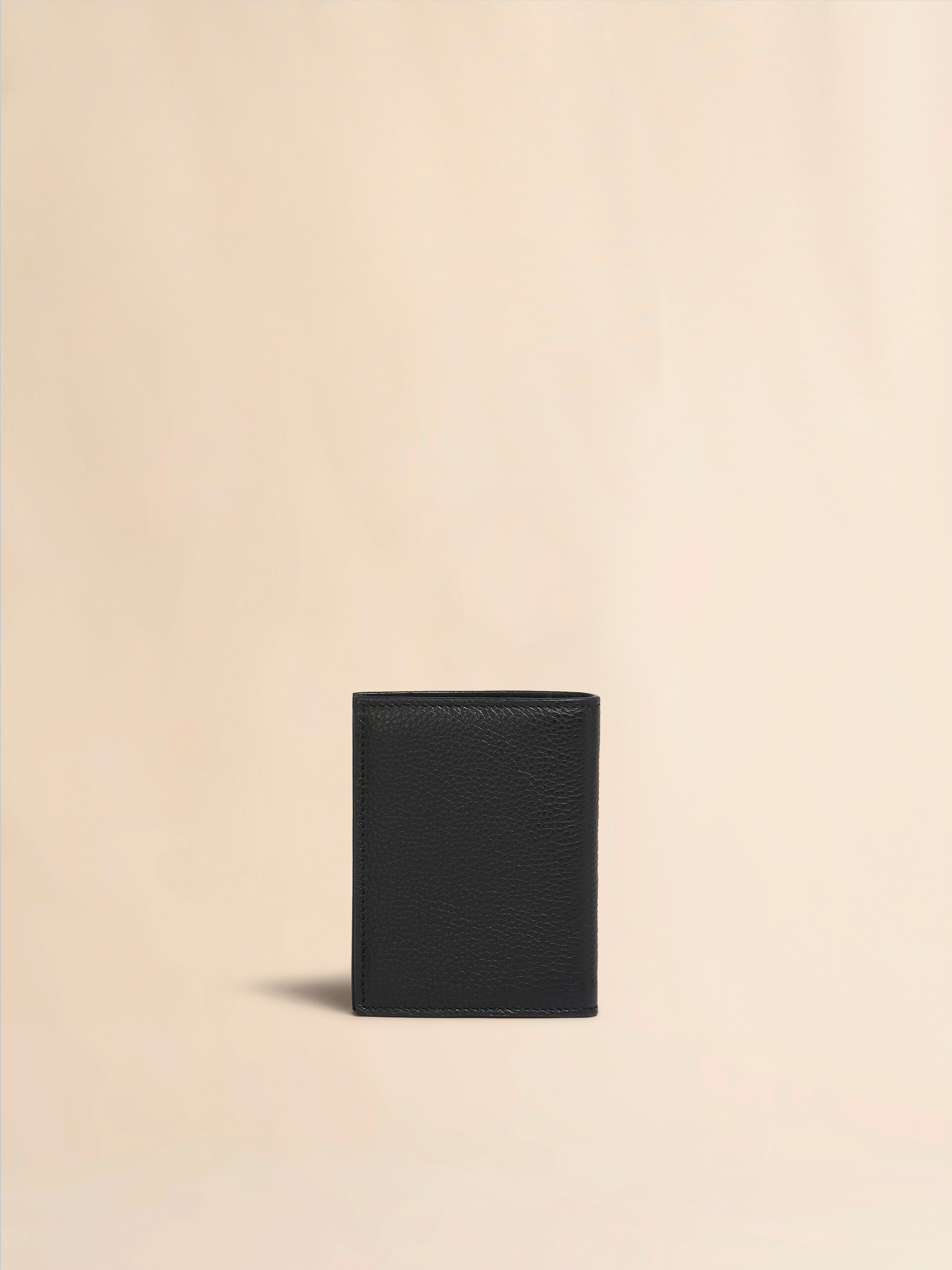 Black leather bifold wallet with Marni mending | Marni