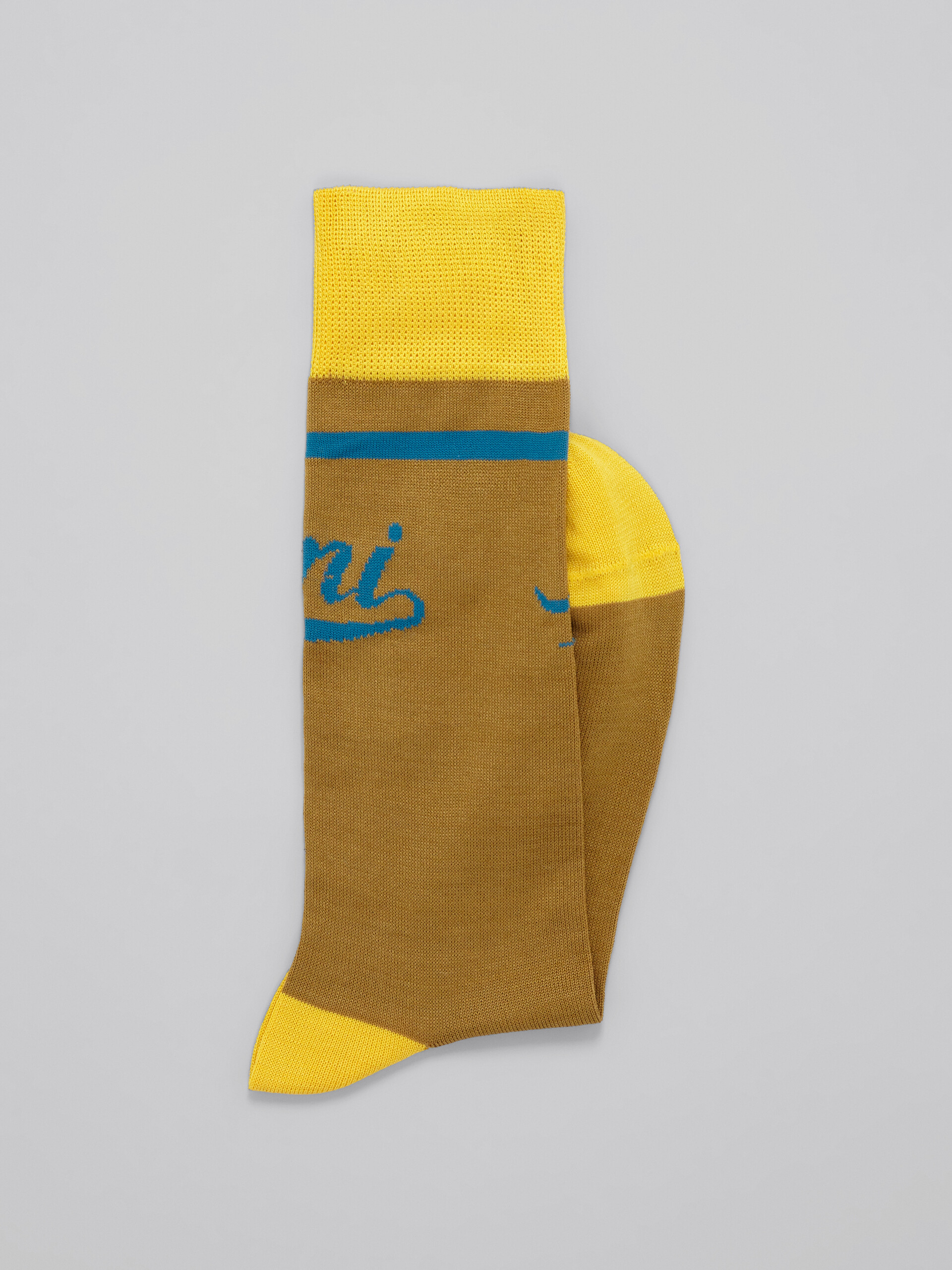 Brown and yellow socks with logo - Socks - Image 2