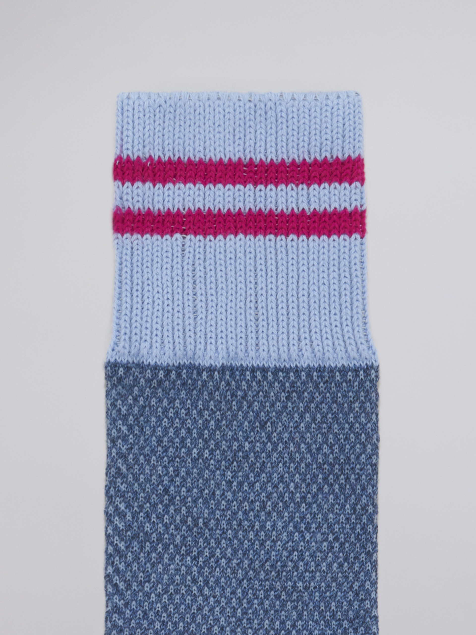 pale blue mouliné cotton sock - Socks - Image 3