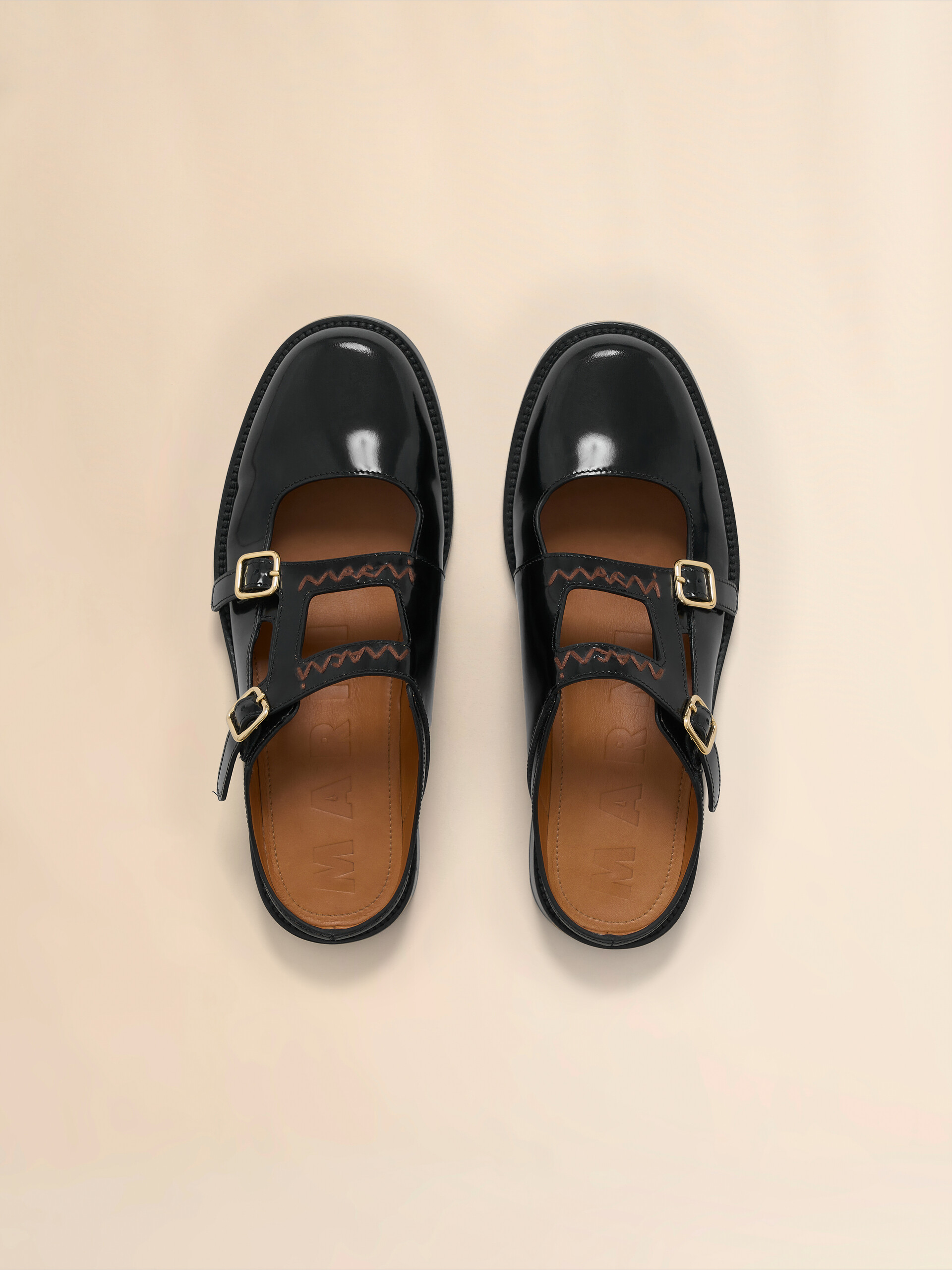 Black leather Bambi 3.0 loafer with double buckle - Sandals - Image 4