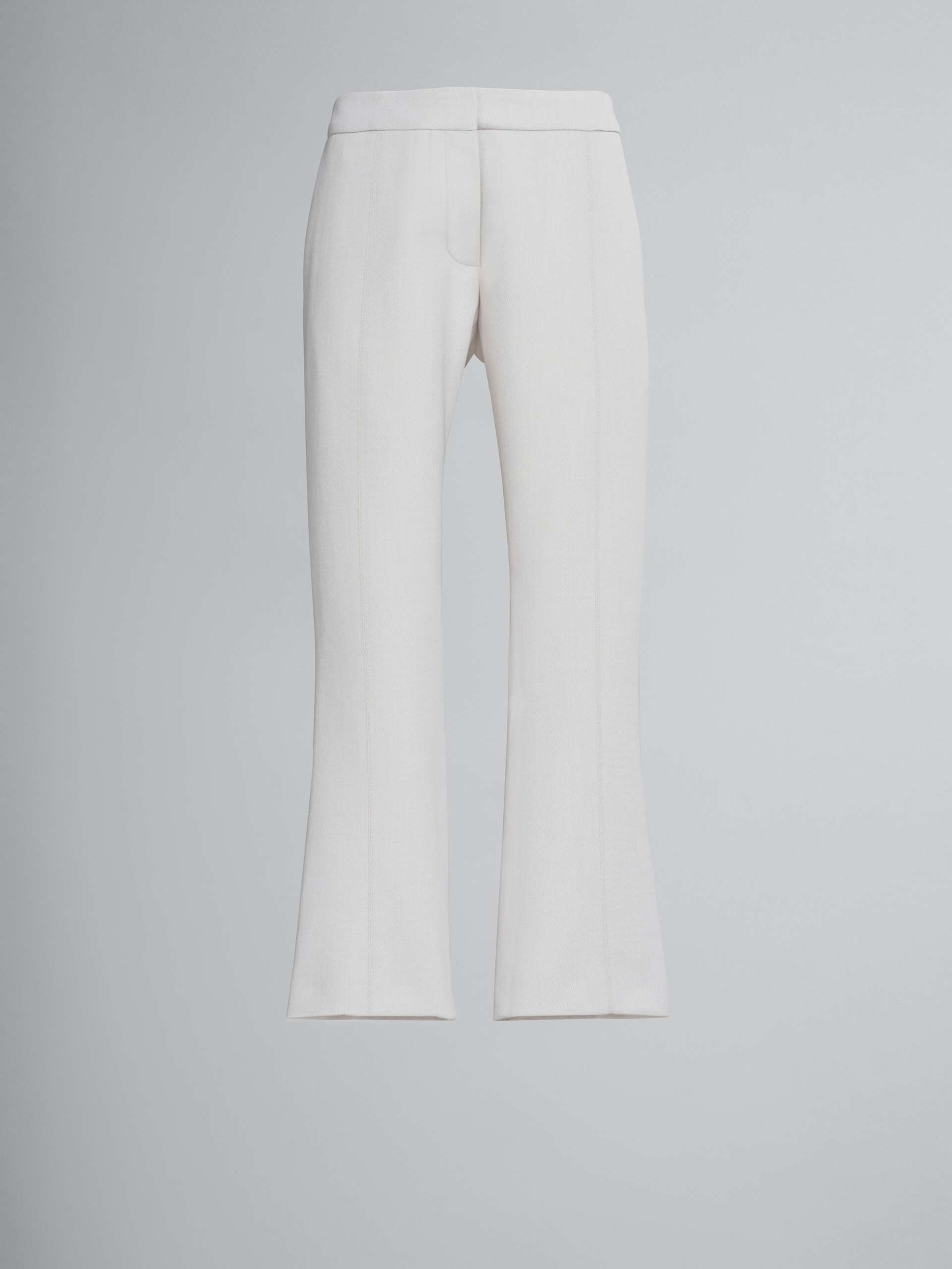 Flared trousers in white cavalry wool - Pants - Image 1