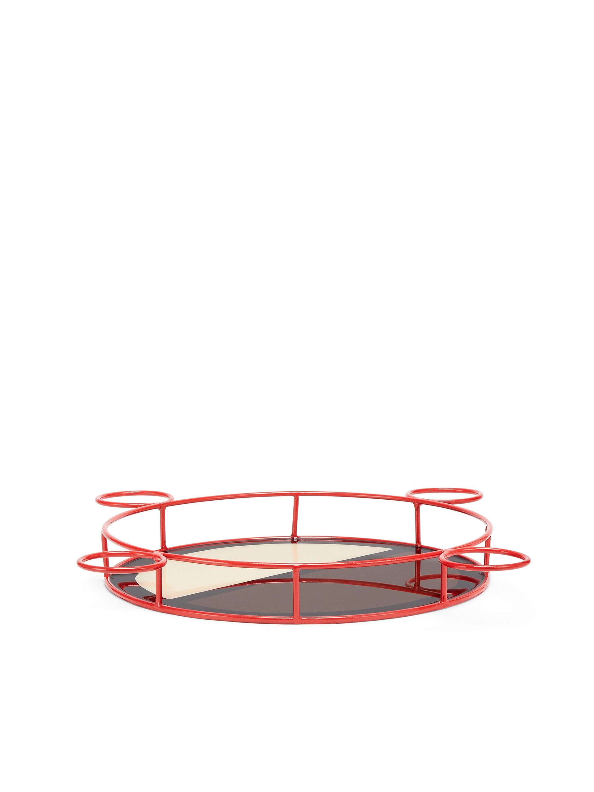 MARNI MARKET round tray in iron and beige, brown and black resin - Accessories - Image 2