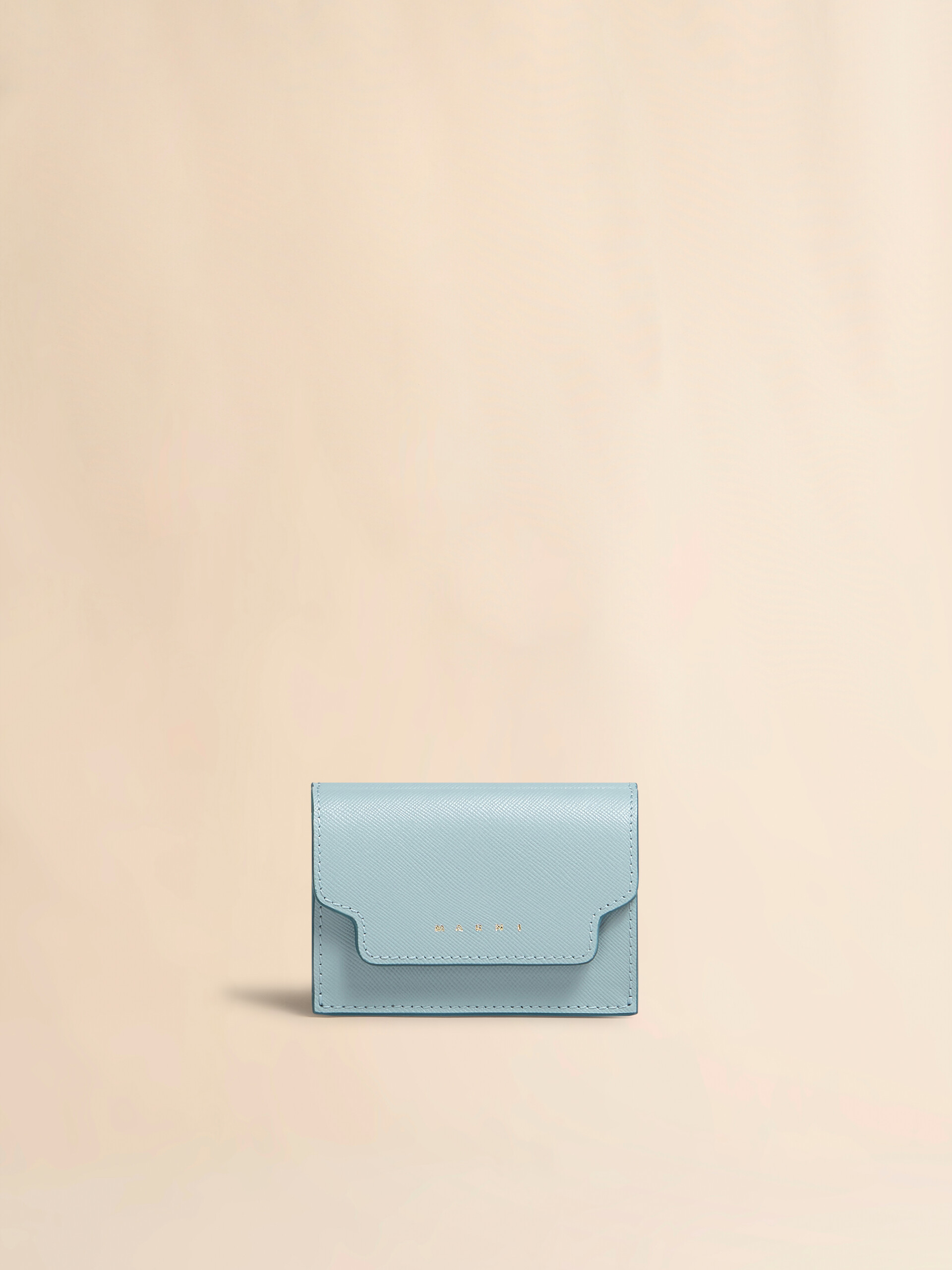 ライトブルー サフィアーノレザー製三つ折りウォレット | Marni