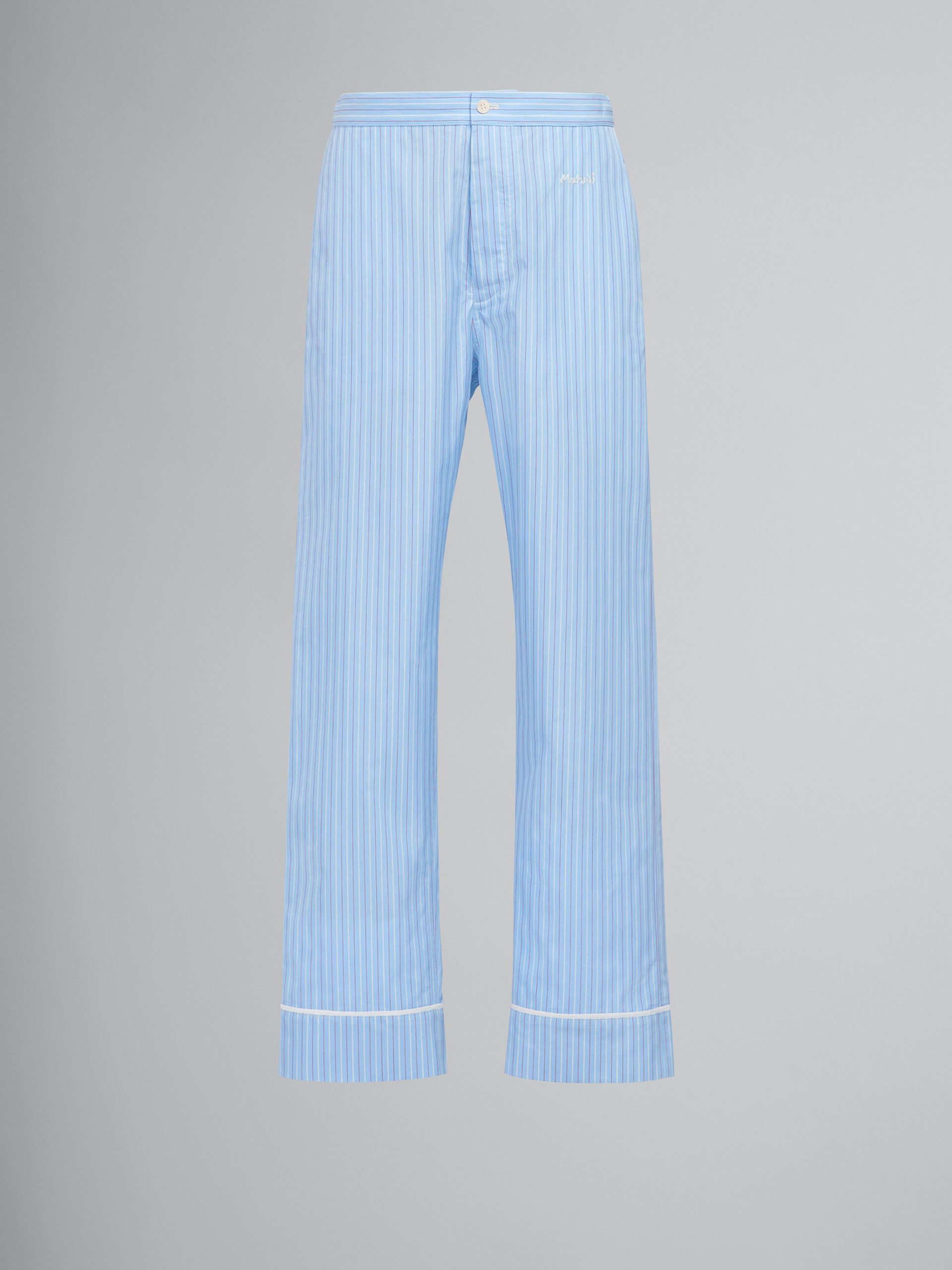 Sky blue striped poplin pants - Pants - Image 1