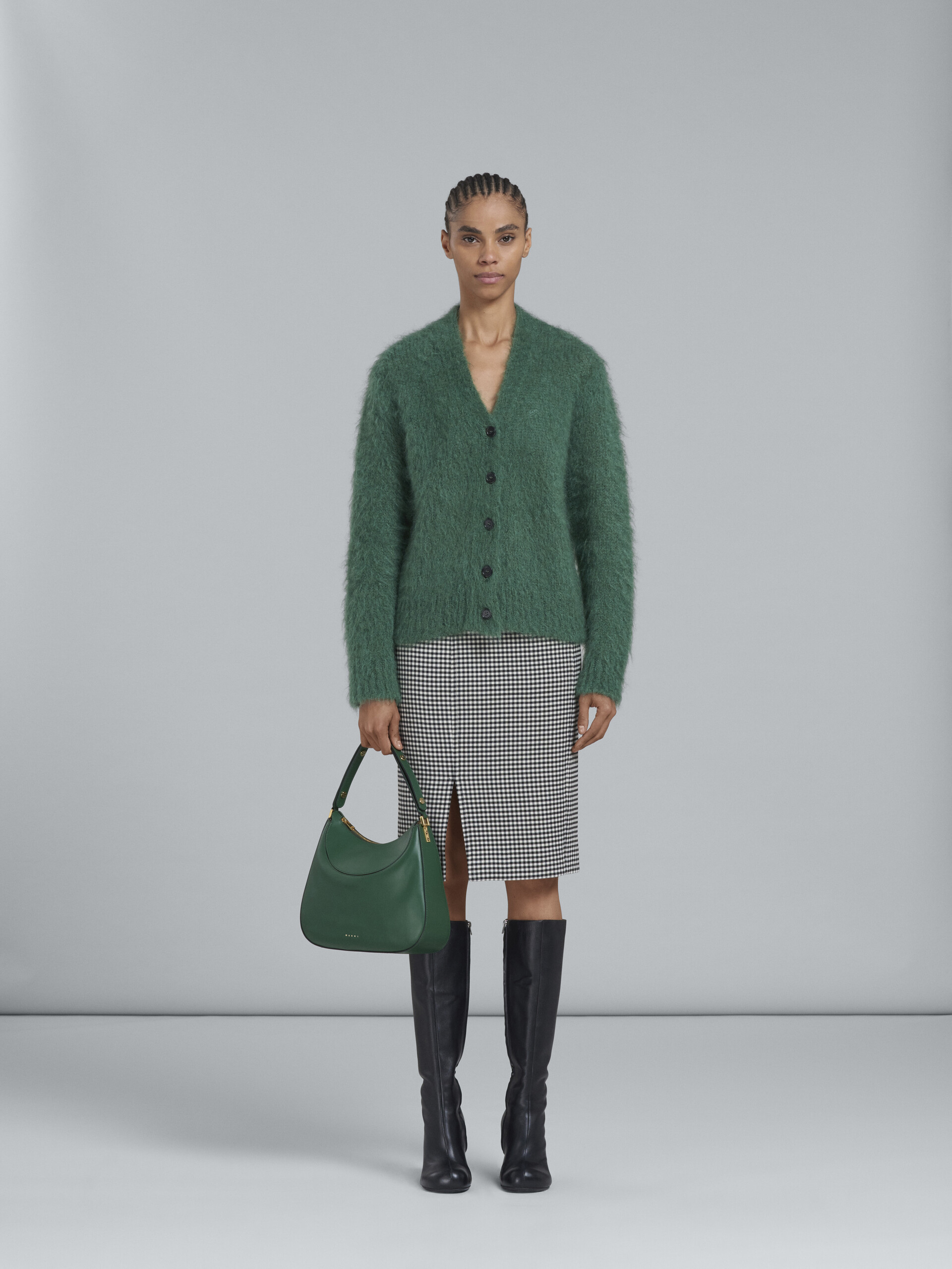 Milano large bag in green leather - Handbag - Image 2