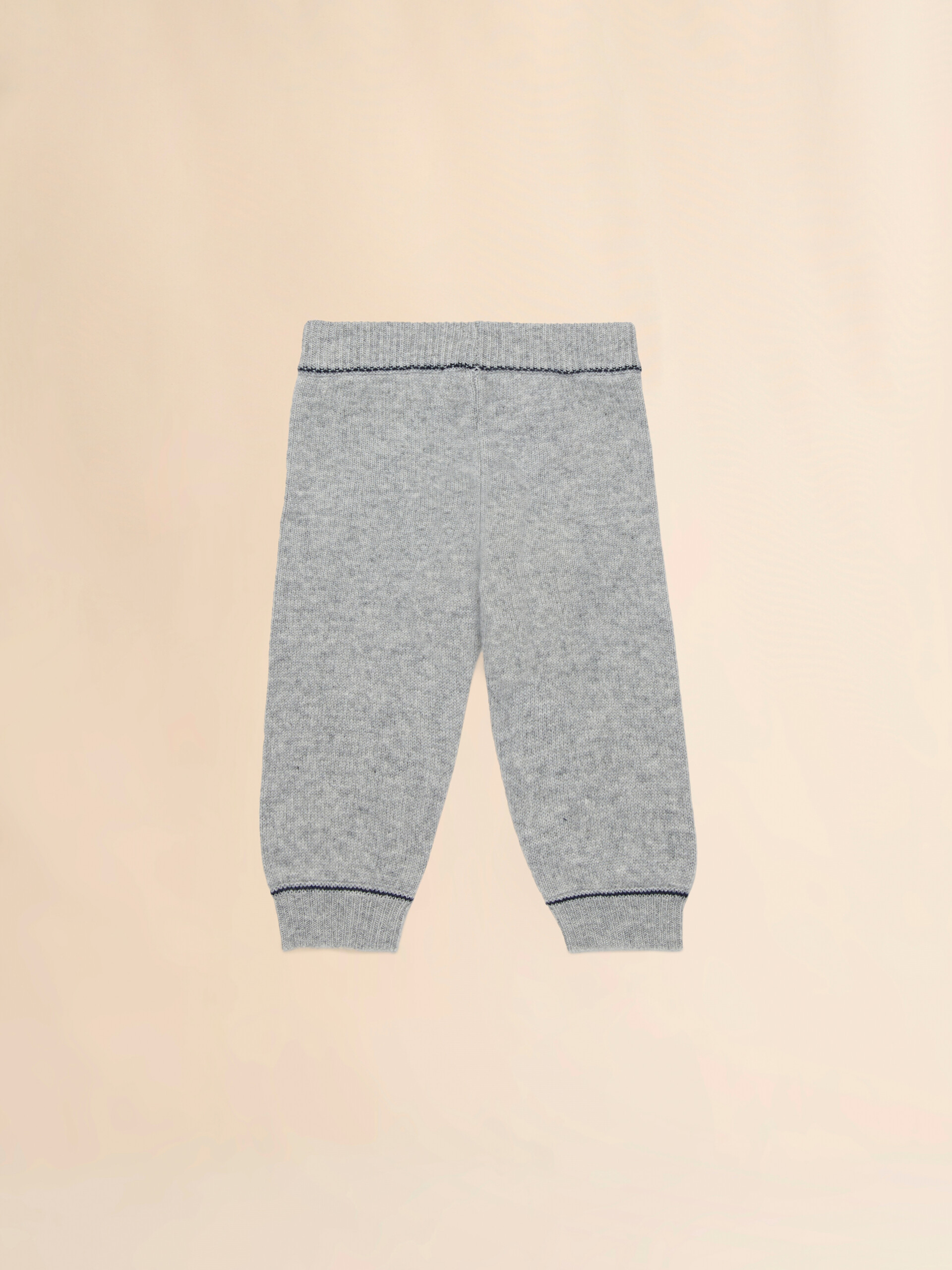 Deep blue wool-cashmere pants with logo - Pants - Image 2