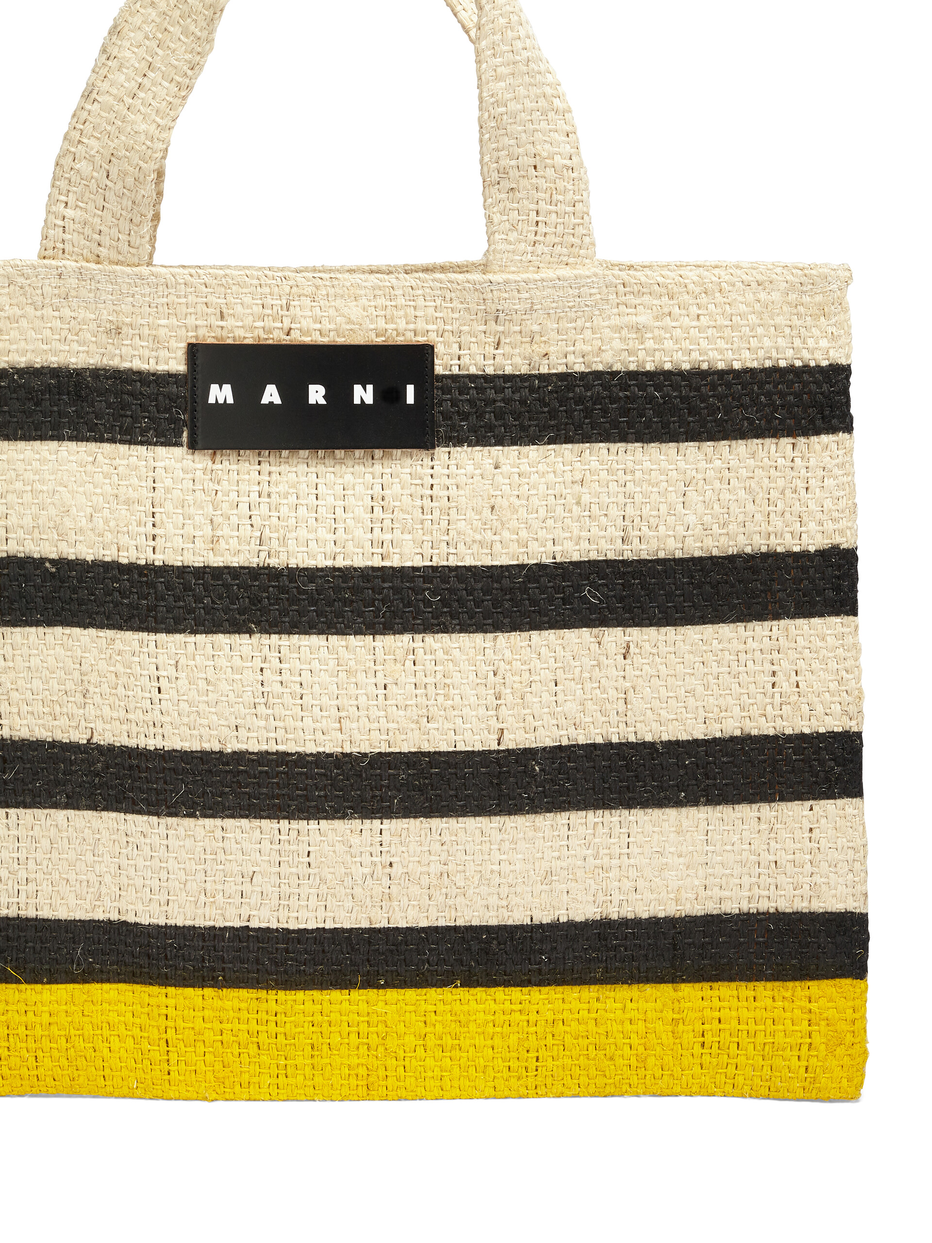 MARNI MARKET small bag in black and yellow natural fiber - Bags - Image 4