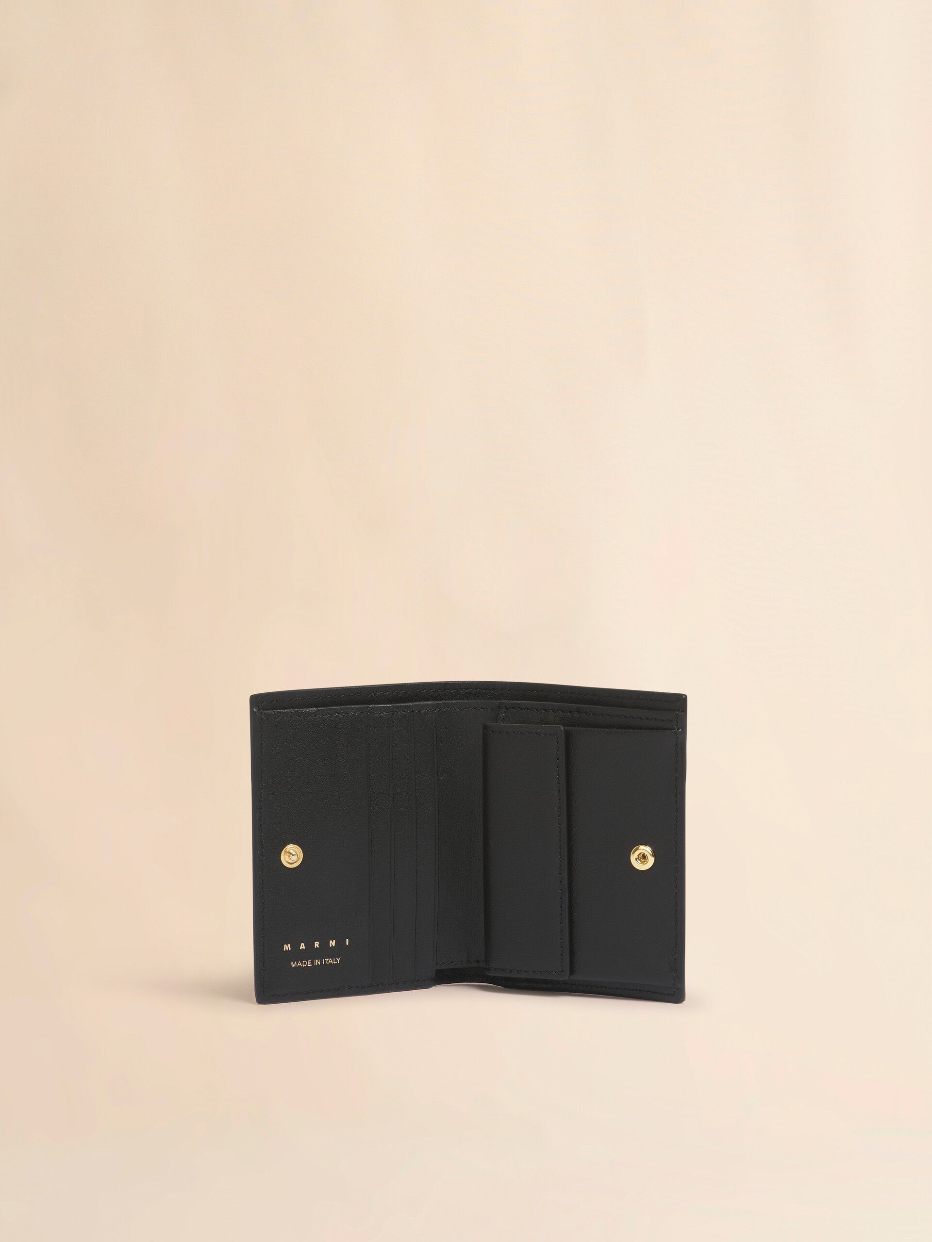 Black, grey and brown leather bifold wallet - Wallets - Image 2