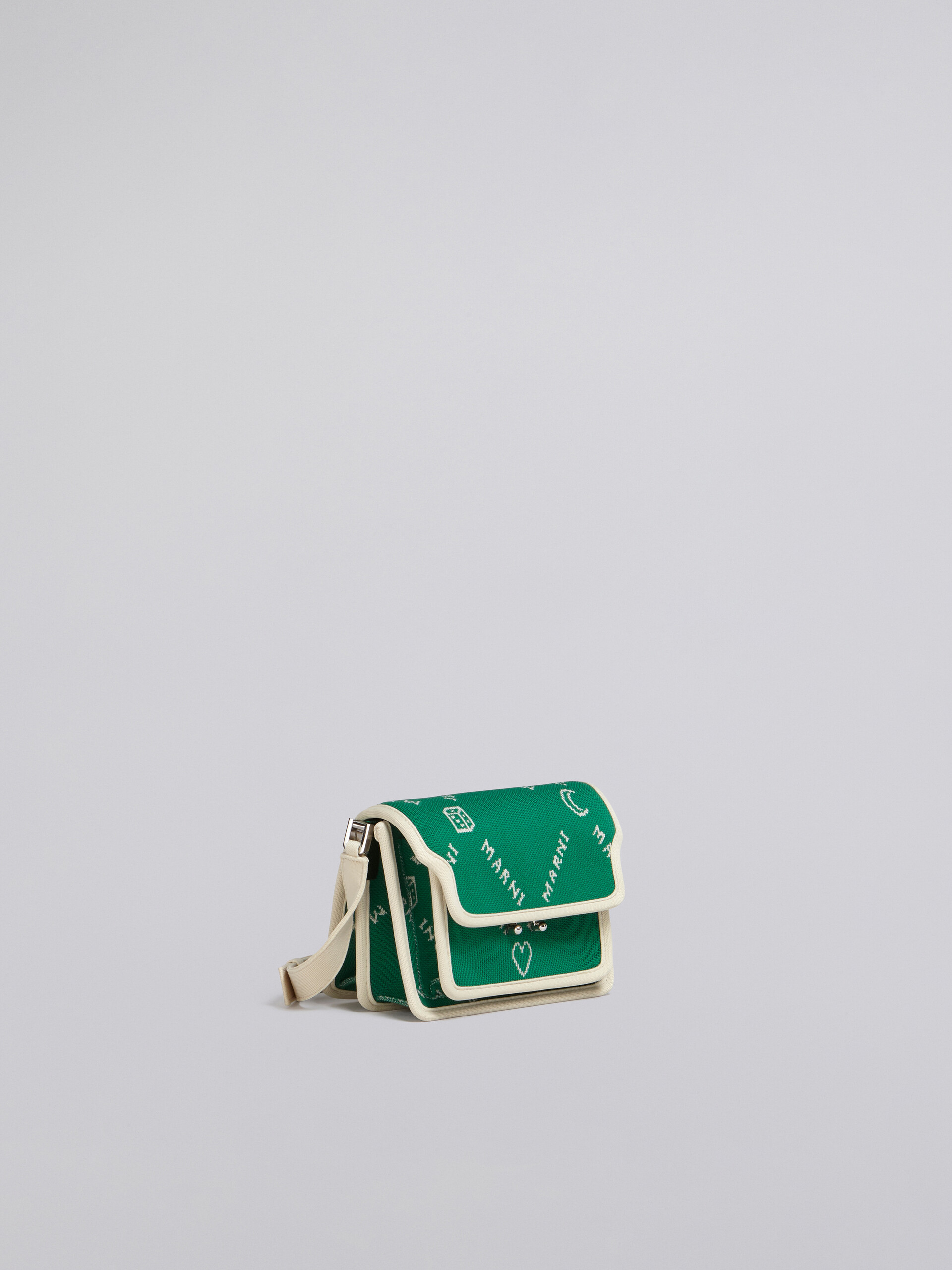 TRUNK SOFT mini bag in green Marnigram jacquard - Shoulder Bags - Image 6