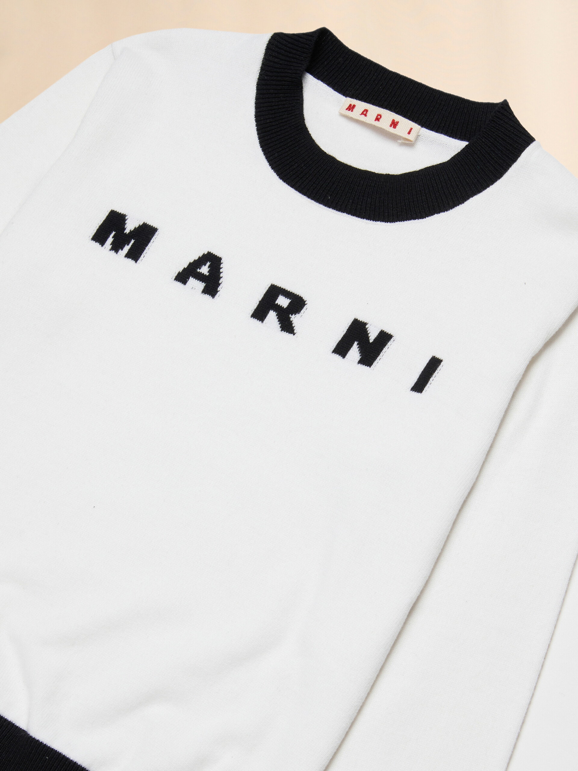 Felpa in cotone bianco con maxi logo Marni - Maglieria - Image 3