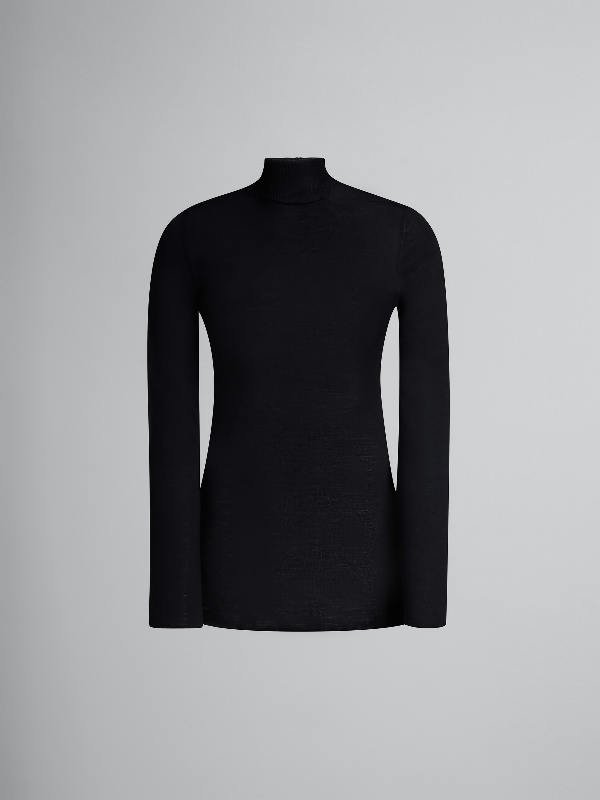 Schwarzer Rollkragenpullover aus Wolle - Pullover - Image 1