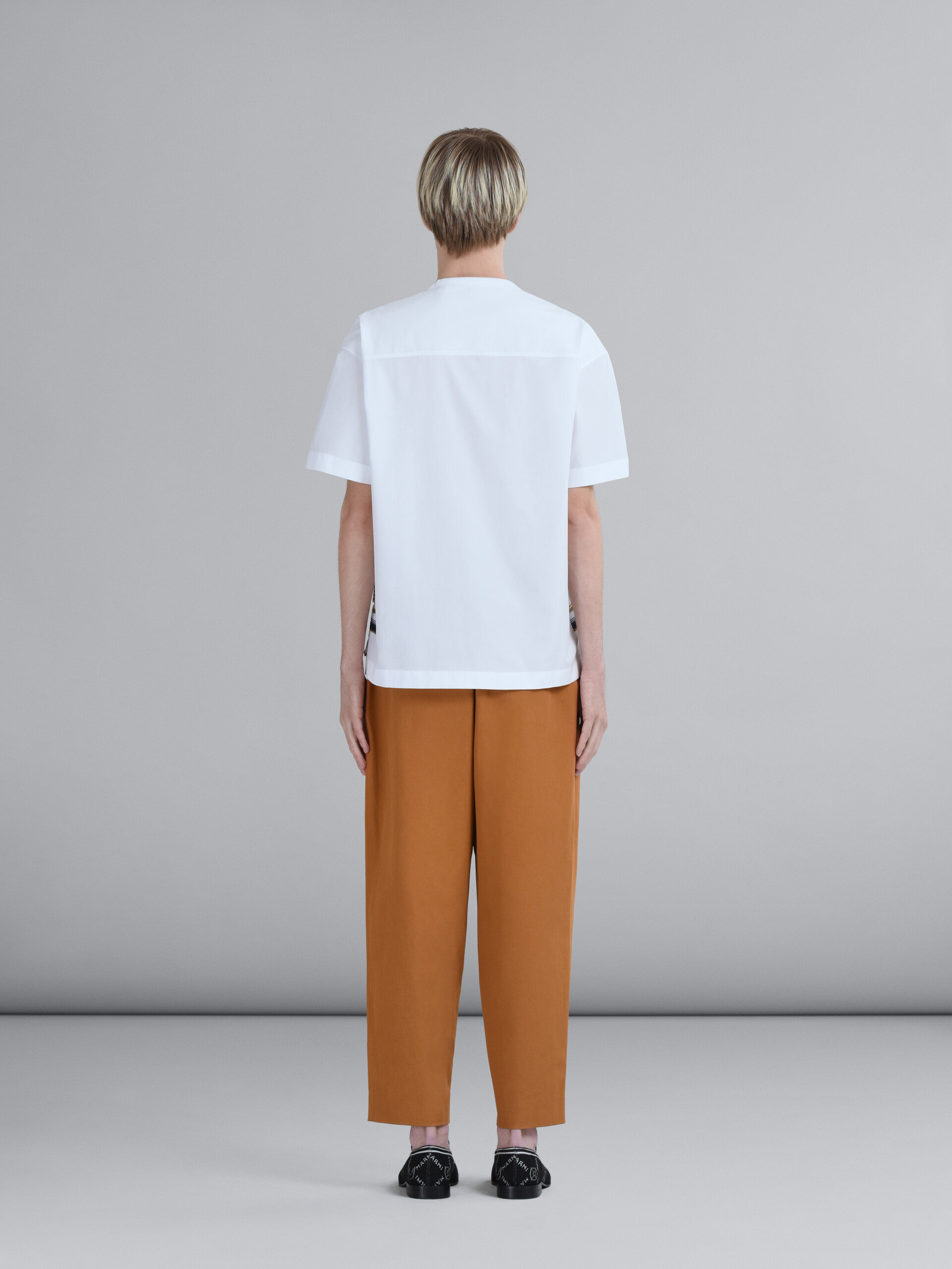 Brown cotton gabardine pants - Pants - Image 3