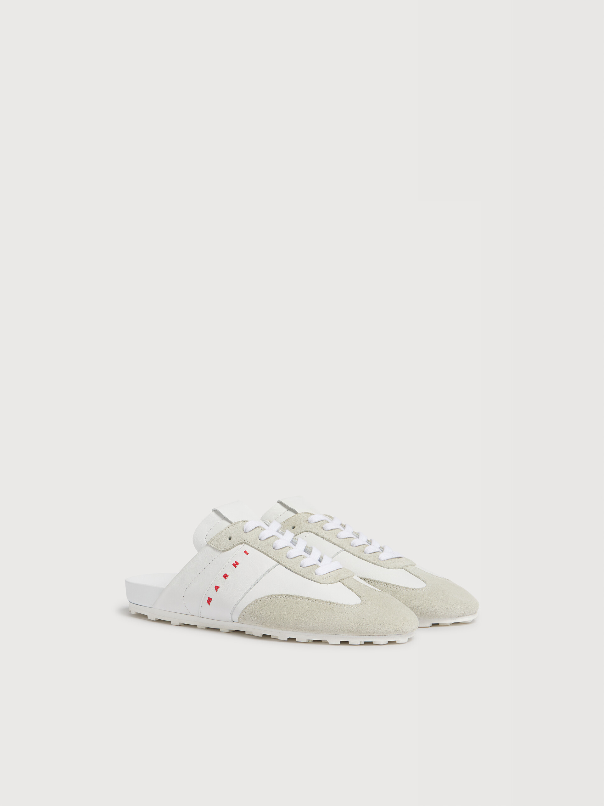 White nappa leather and suede Softy Soccer slip-on sneaker - Sneakers - Image 2