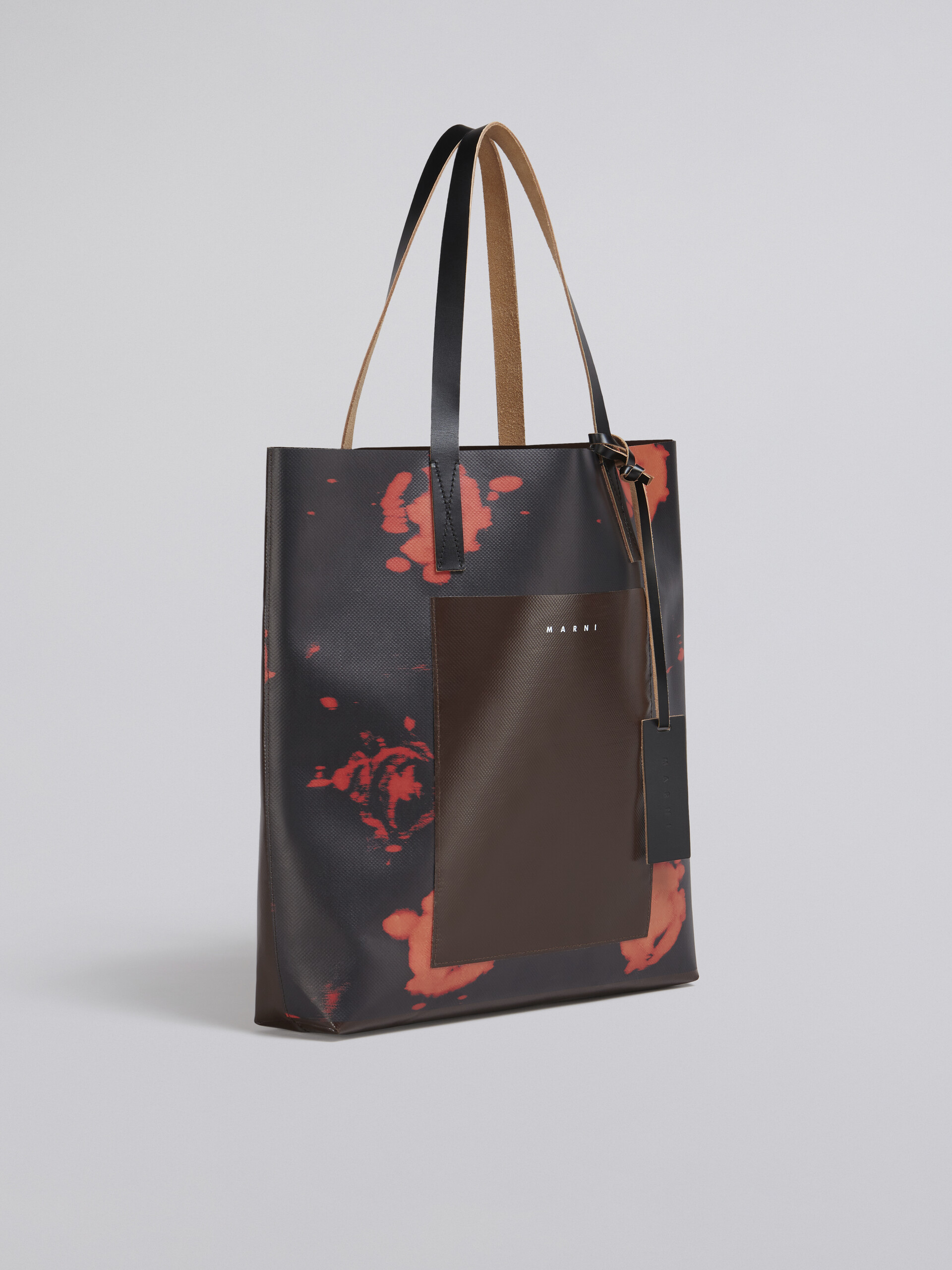 Black Faded Roses print PVC bag - Shopping Bags - Image 6