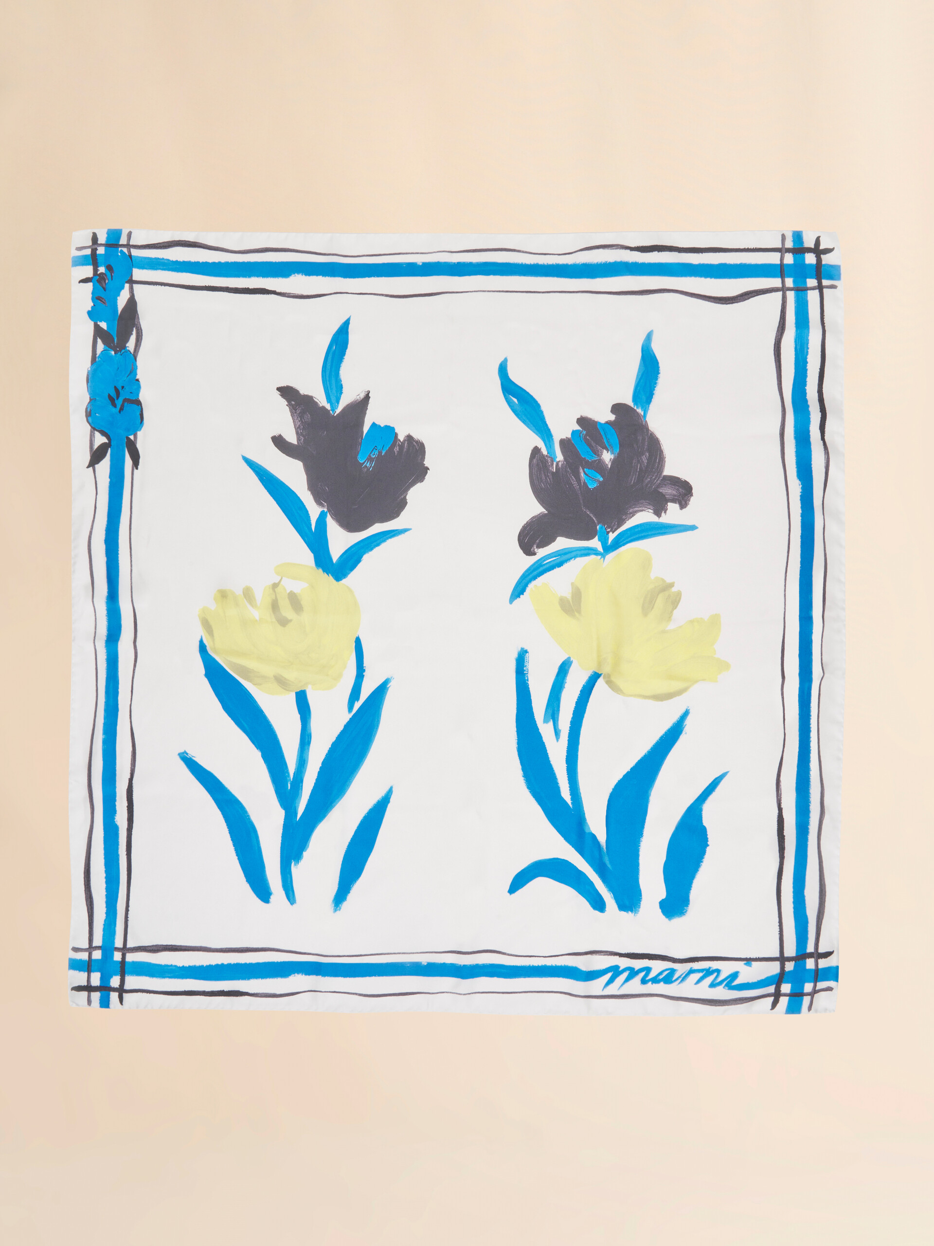 Blue floral print silk foulard - Other accessories - Image 1