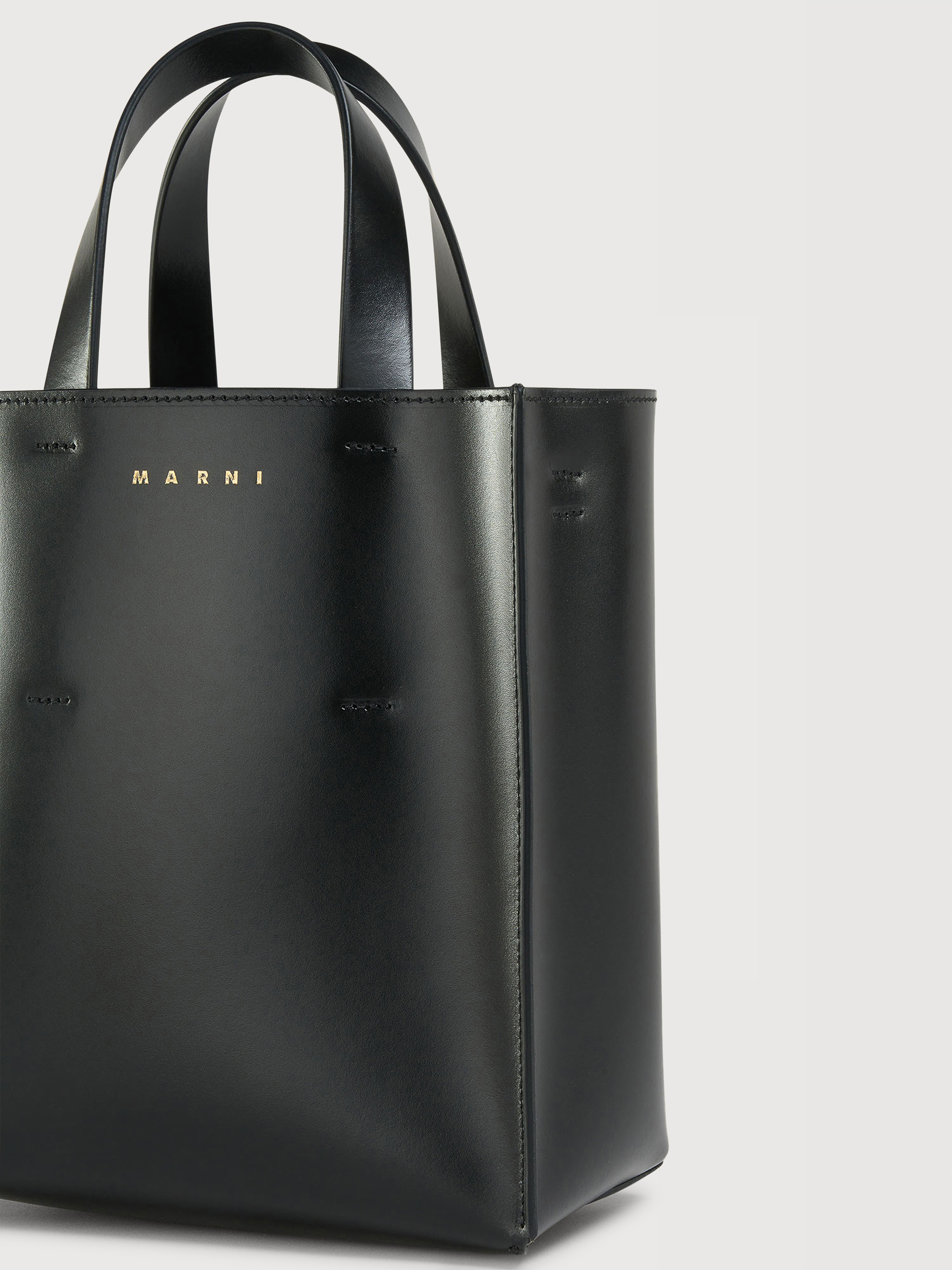 Museo small Bag in brown leather - Shopping Bags - Image 3