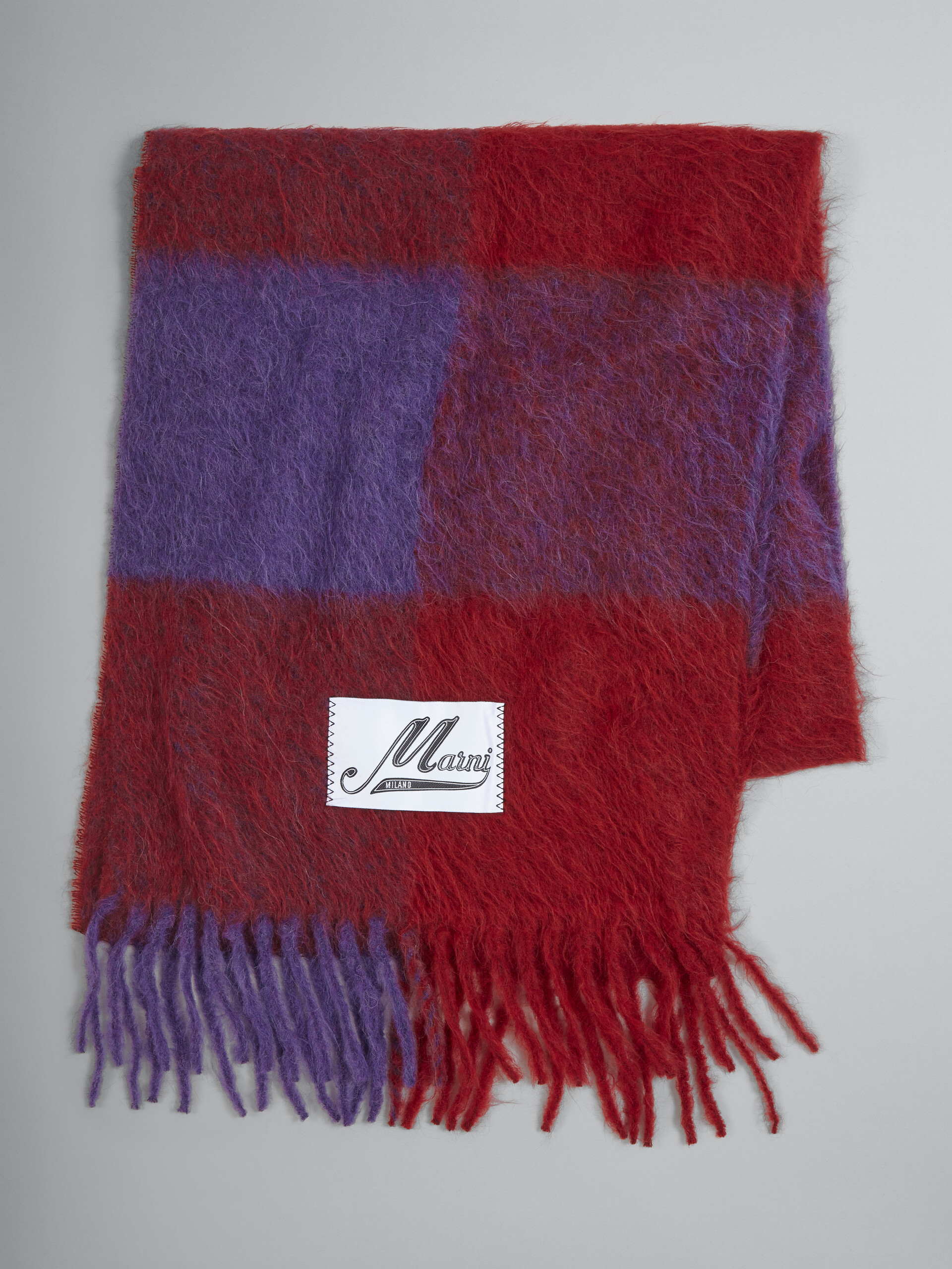 Check mohair blend scarf - Scarves - Image 1