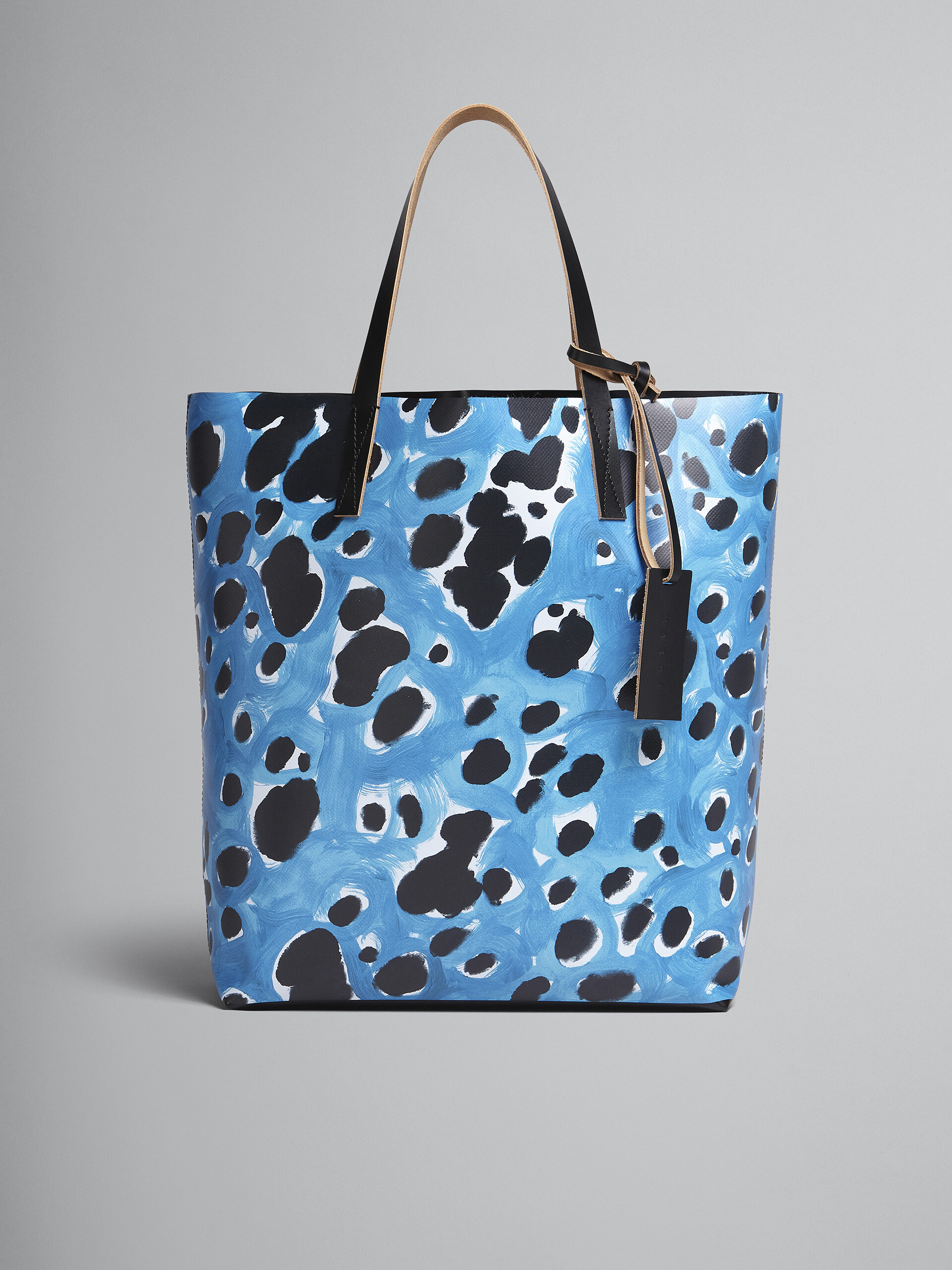 Blue Pop Dots print TRIBECA shopping bag - Shopping Bags - Image 1