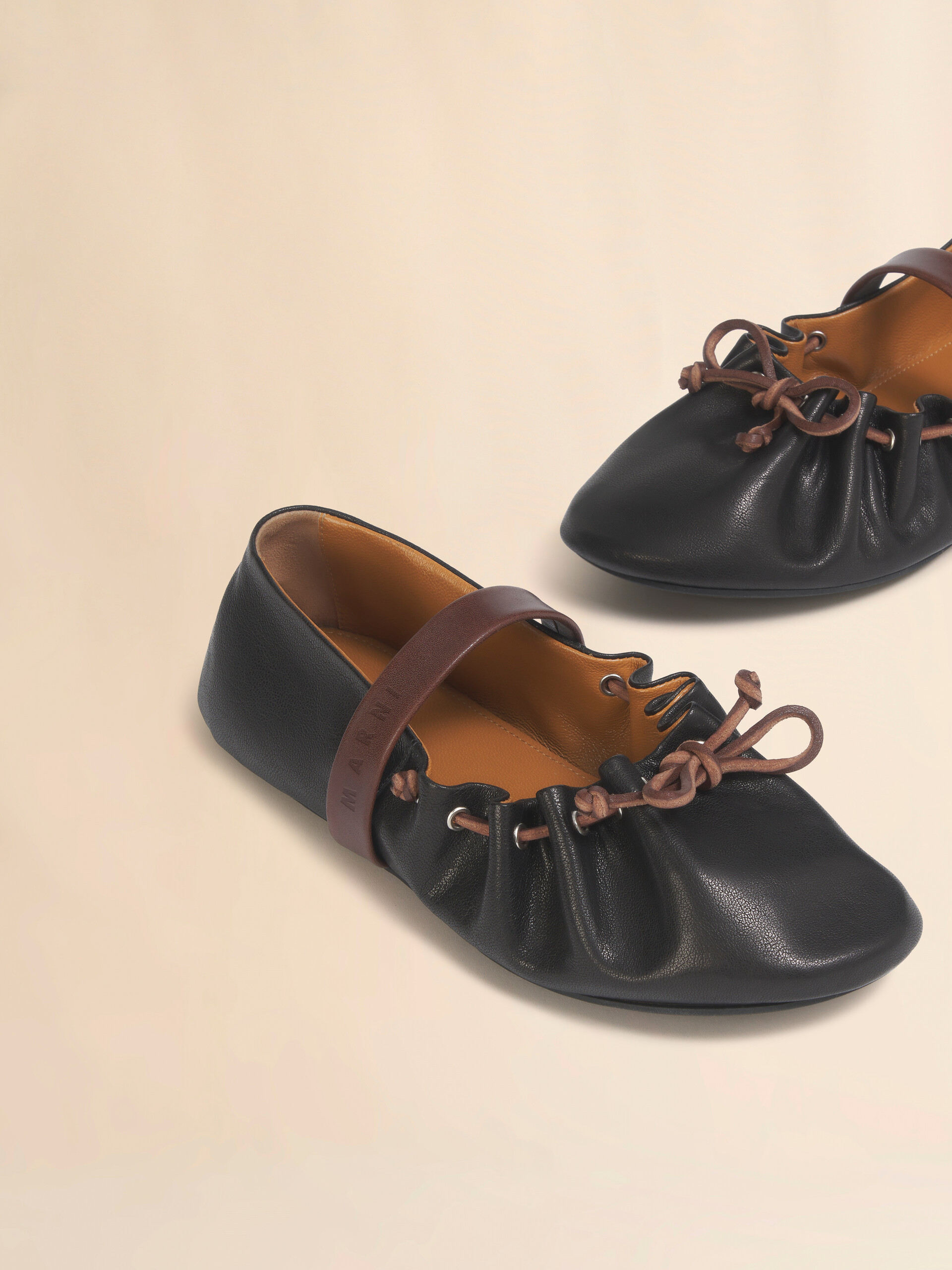 Pink and brown leather Mary Jane Soft Ballerina - Ballet Shoes - Image 5