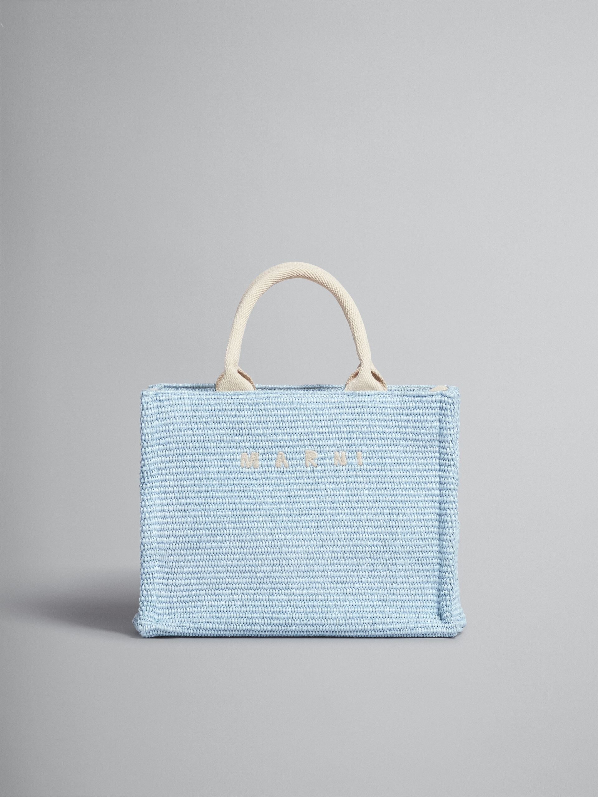 Light blue raffia Small Tote Bag - Shopping Bags - Image 1