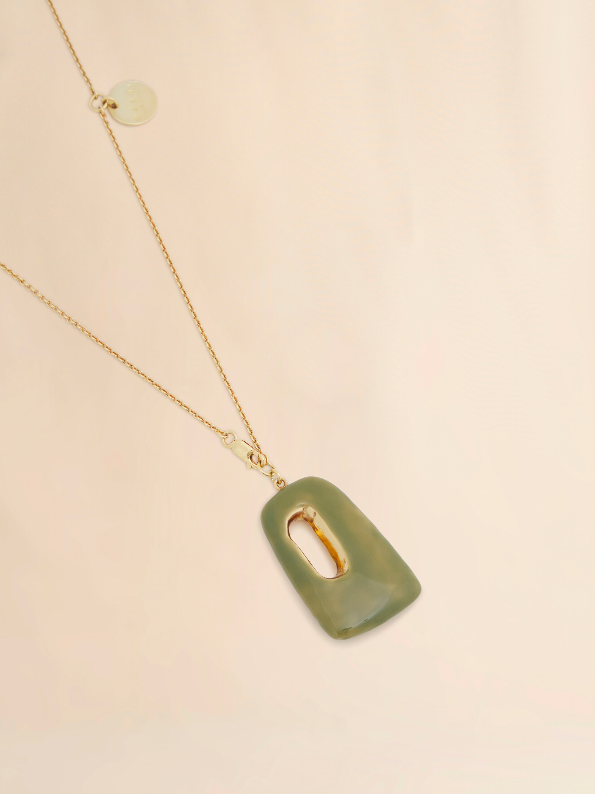 Green enamel Trapeze necklace - Necklaces - Image 2