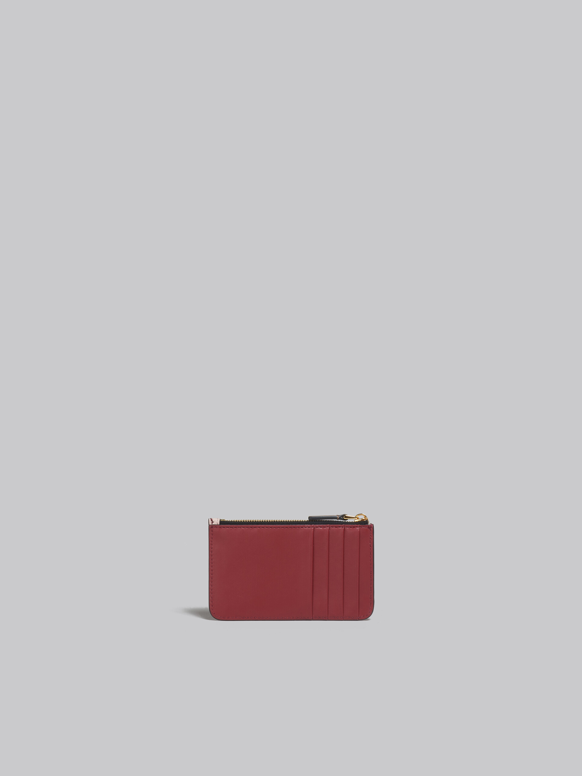 Brown pink and burgundy leather card case - Wallets - Image 3