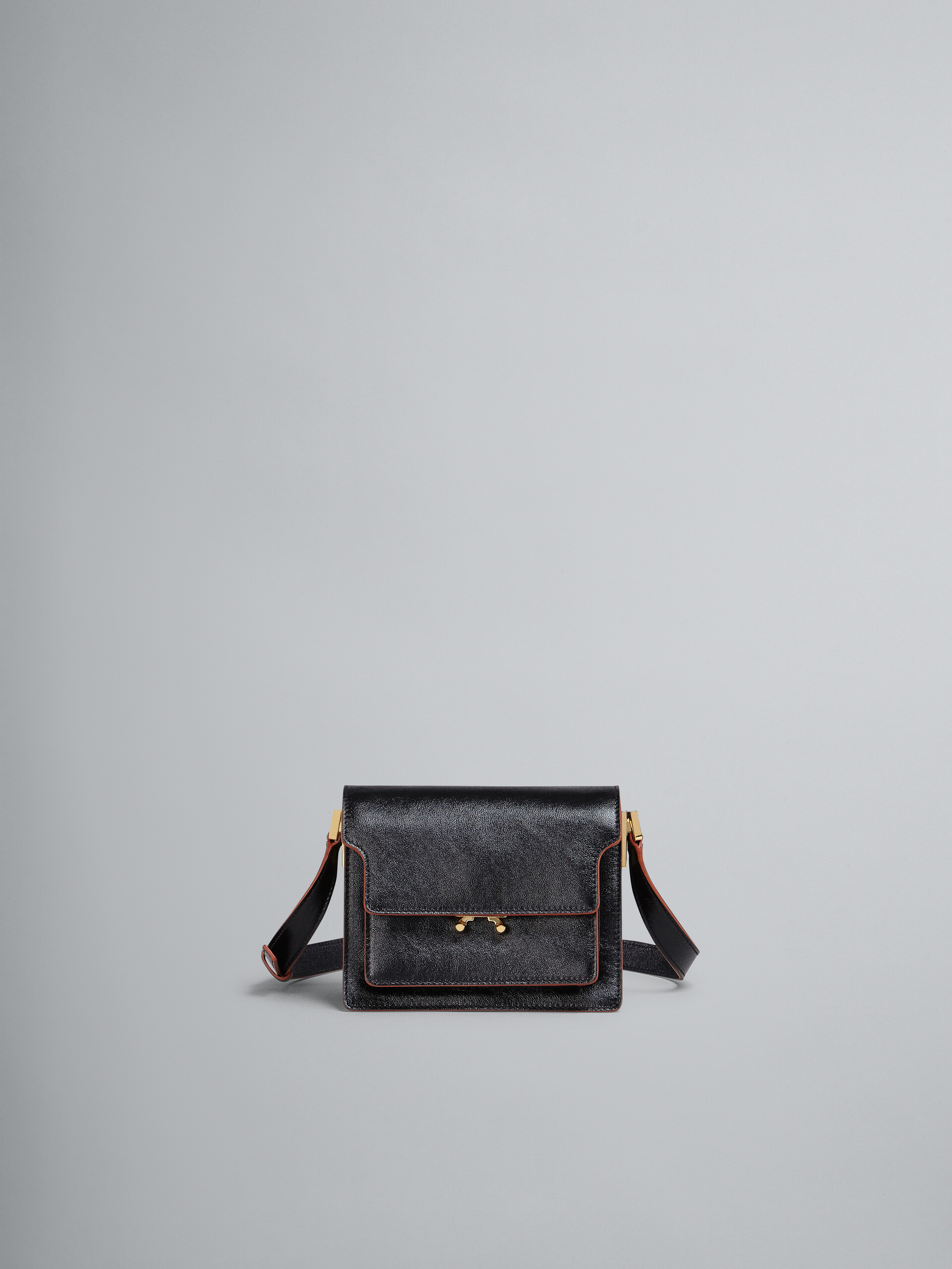 Black tumbled calf mini TRUNK SOFT bag - Shoulder Bags - Image 1