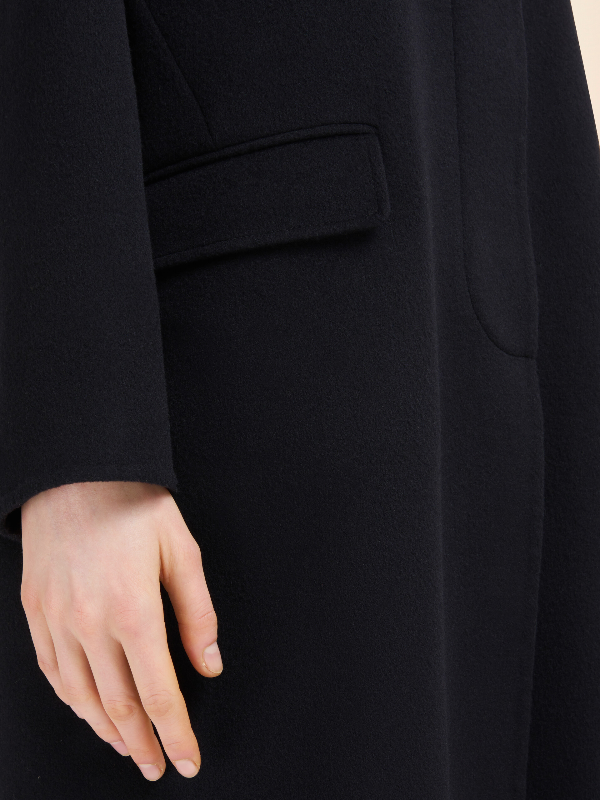 Black felt coat with Marni Symbol - Coats - Image 5
