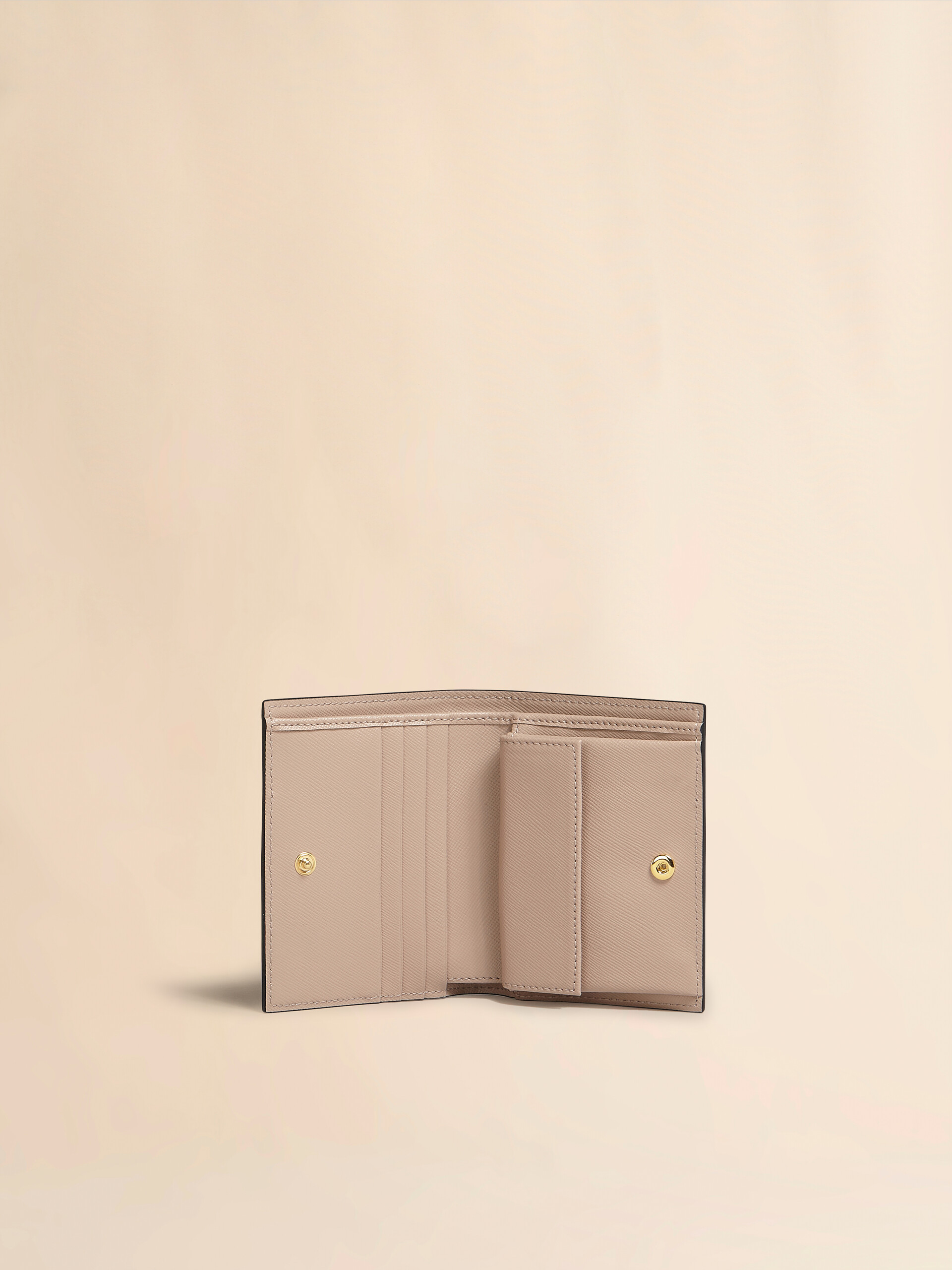 Portafoglio bi-fold in saffiano blu bianco e marrone - Portafogli - Image 2