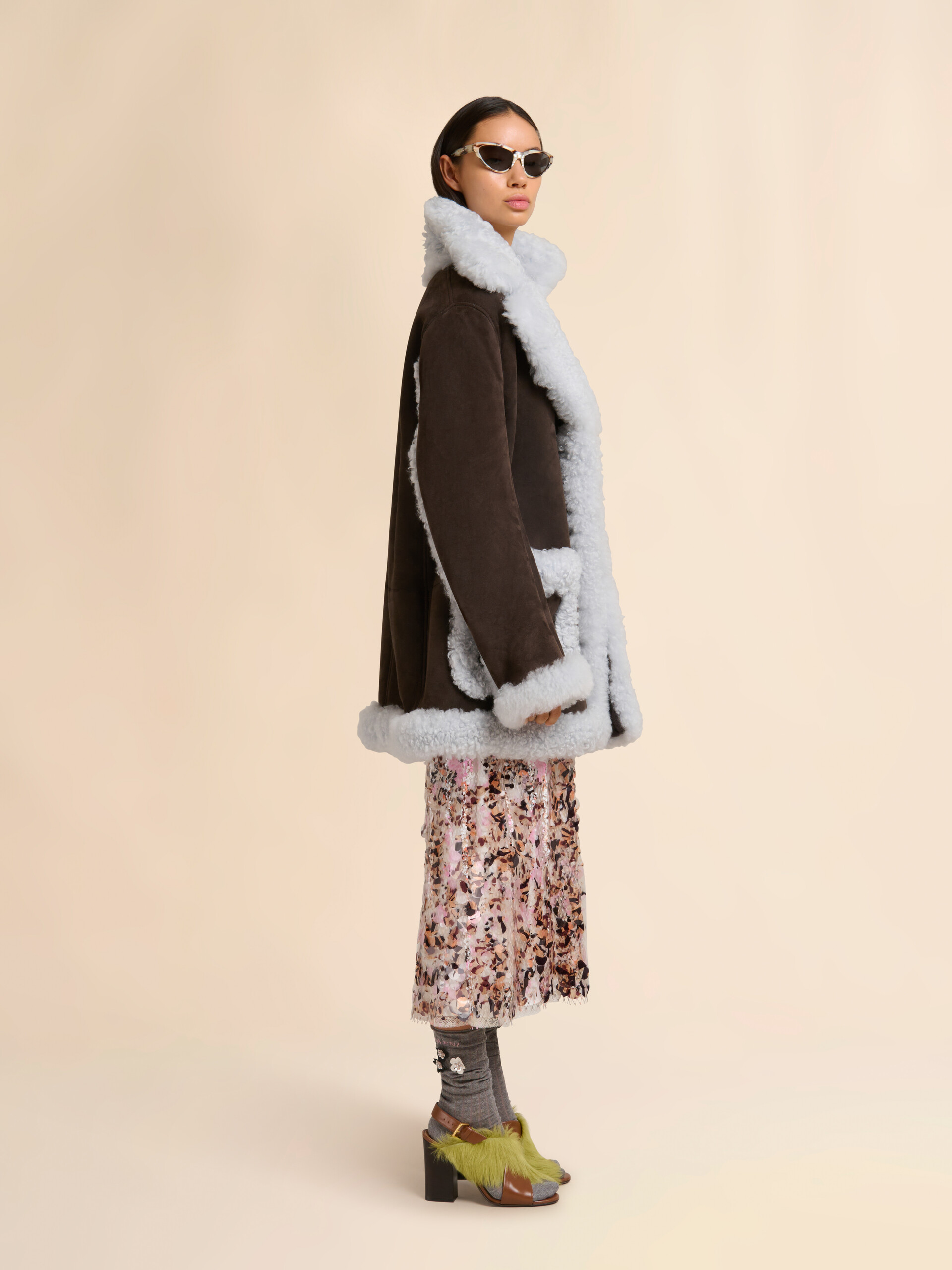 Chaqueta oversize de borreguito marrón - Chaquetas - Image 6