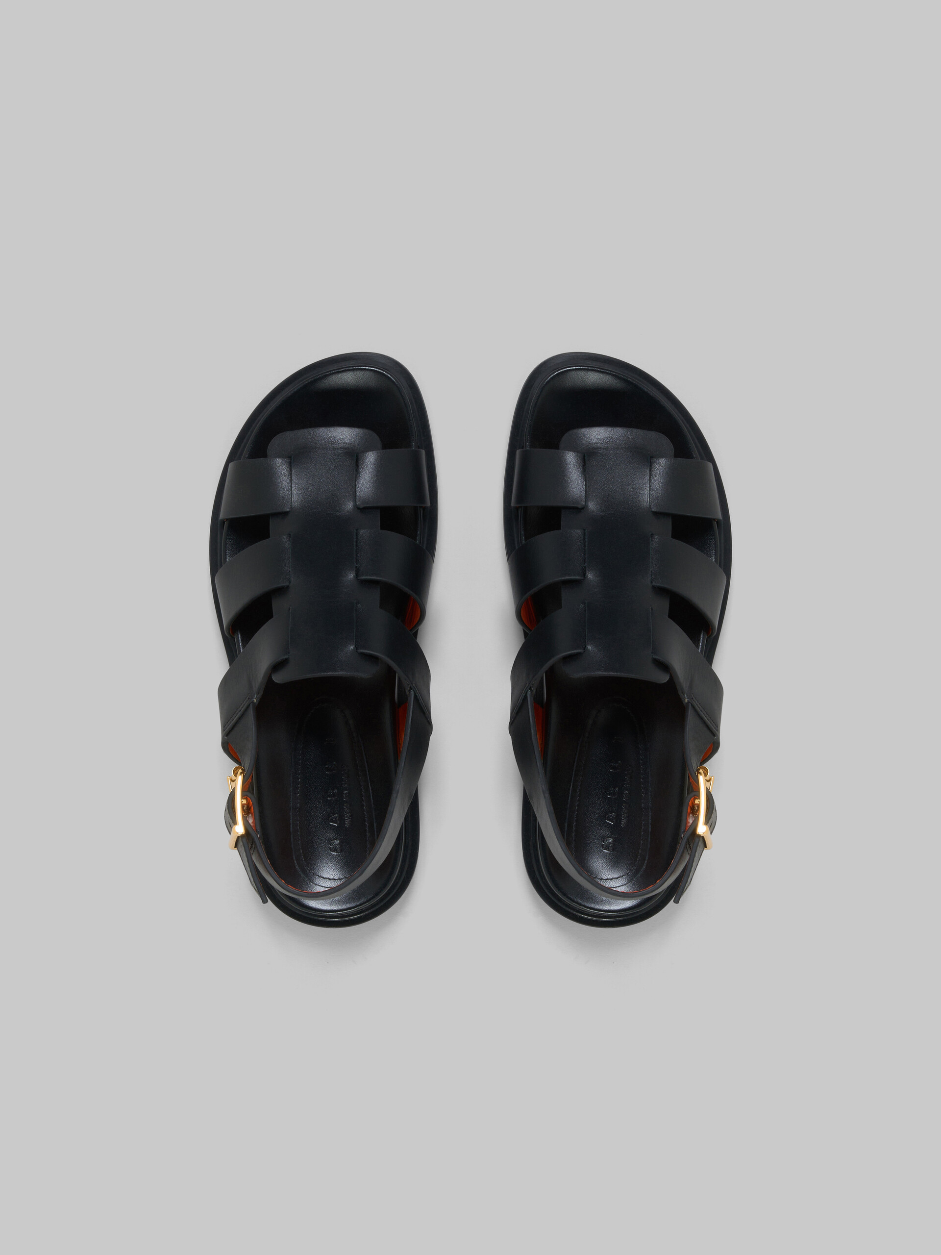 Black leather gladiator sandal - Sandals - Image 4