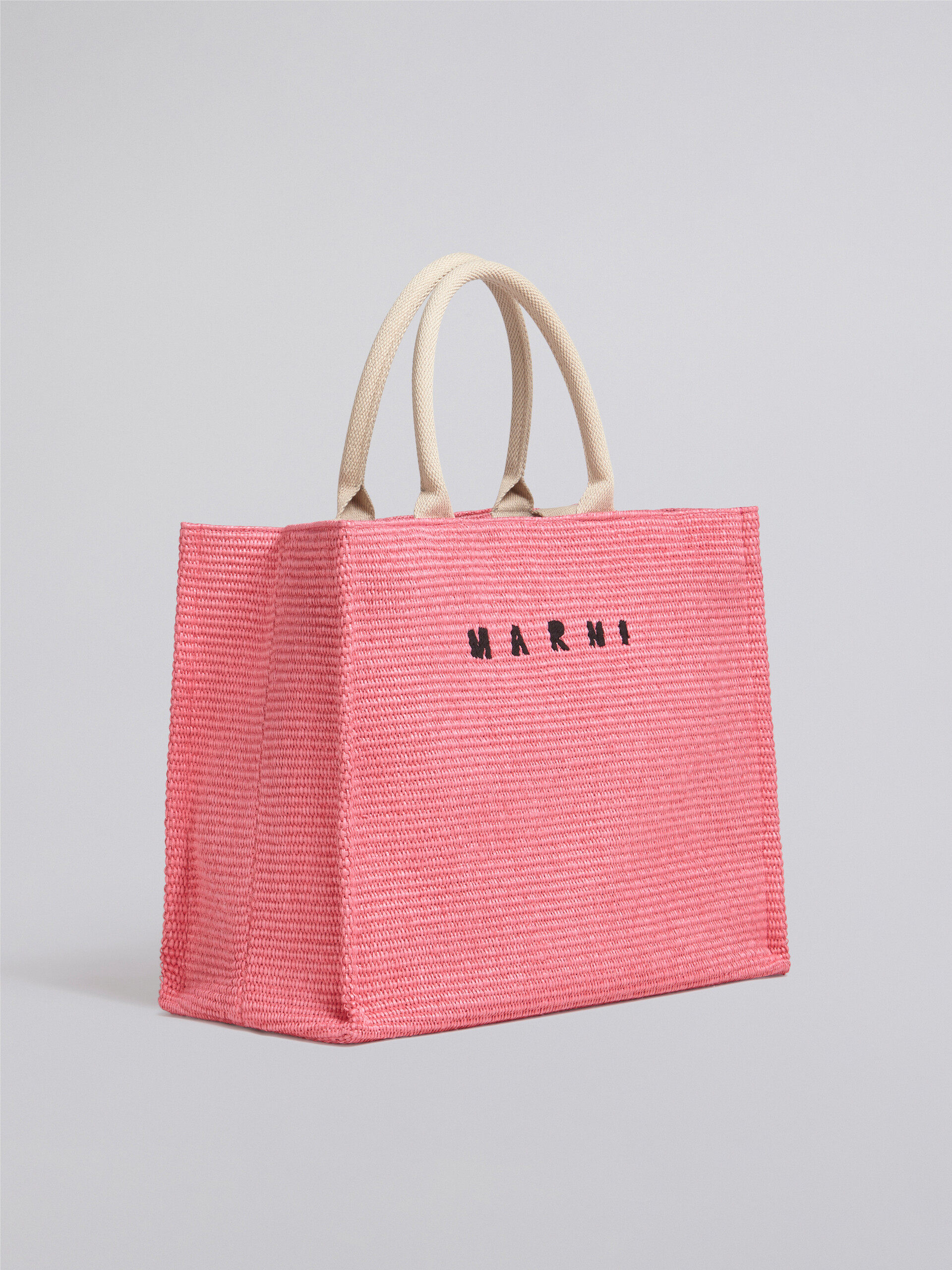 Large pink raffia tote bag - Shopping Bags - Image 5