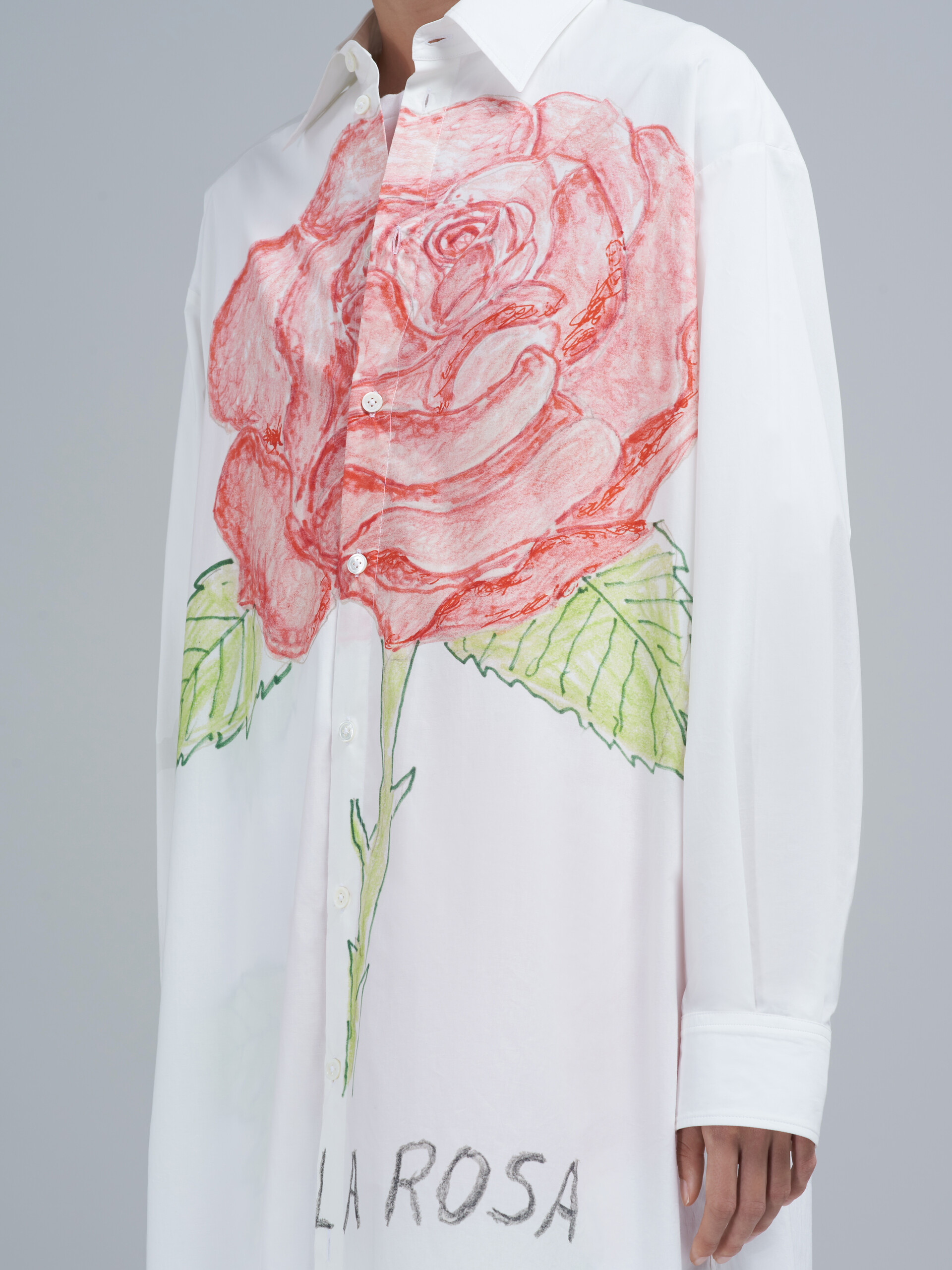 Popeline-Kleid mit La-Rosa-Print - Kleider - Image 5